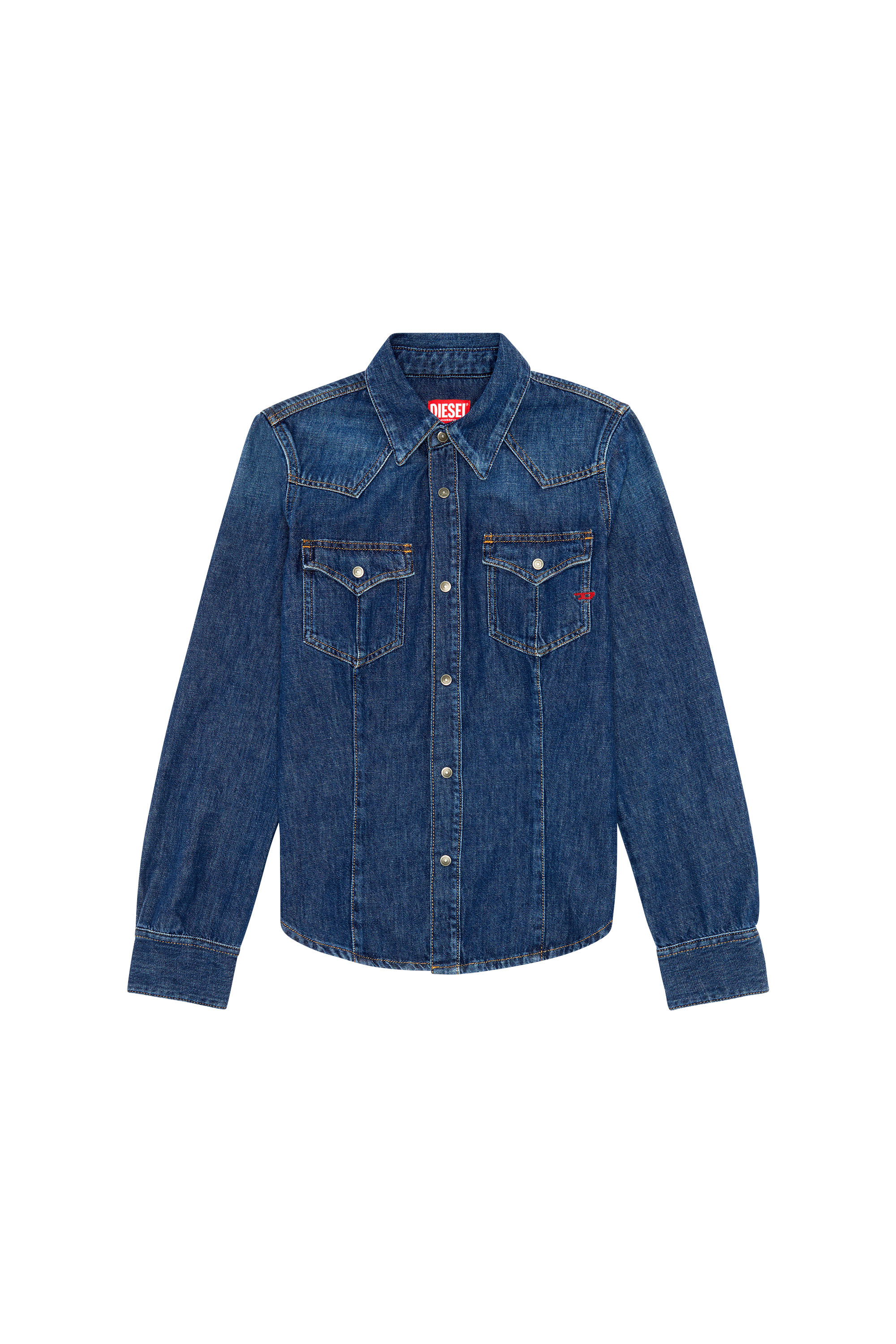 Diesel - DE-WAVES, Woman's Western shirt in denim in Blue - 3