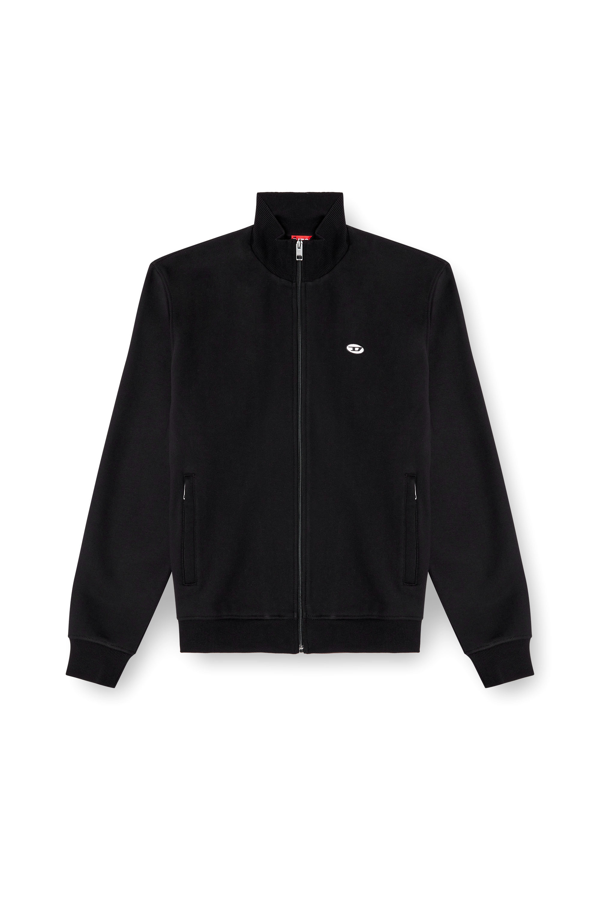 Diesel - S-LOCK-DOVAL-PJ, Man's Track jacket with Oval D patch in Black - 3