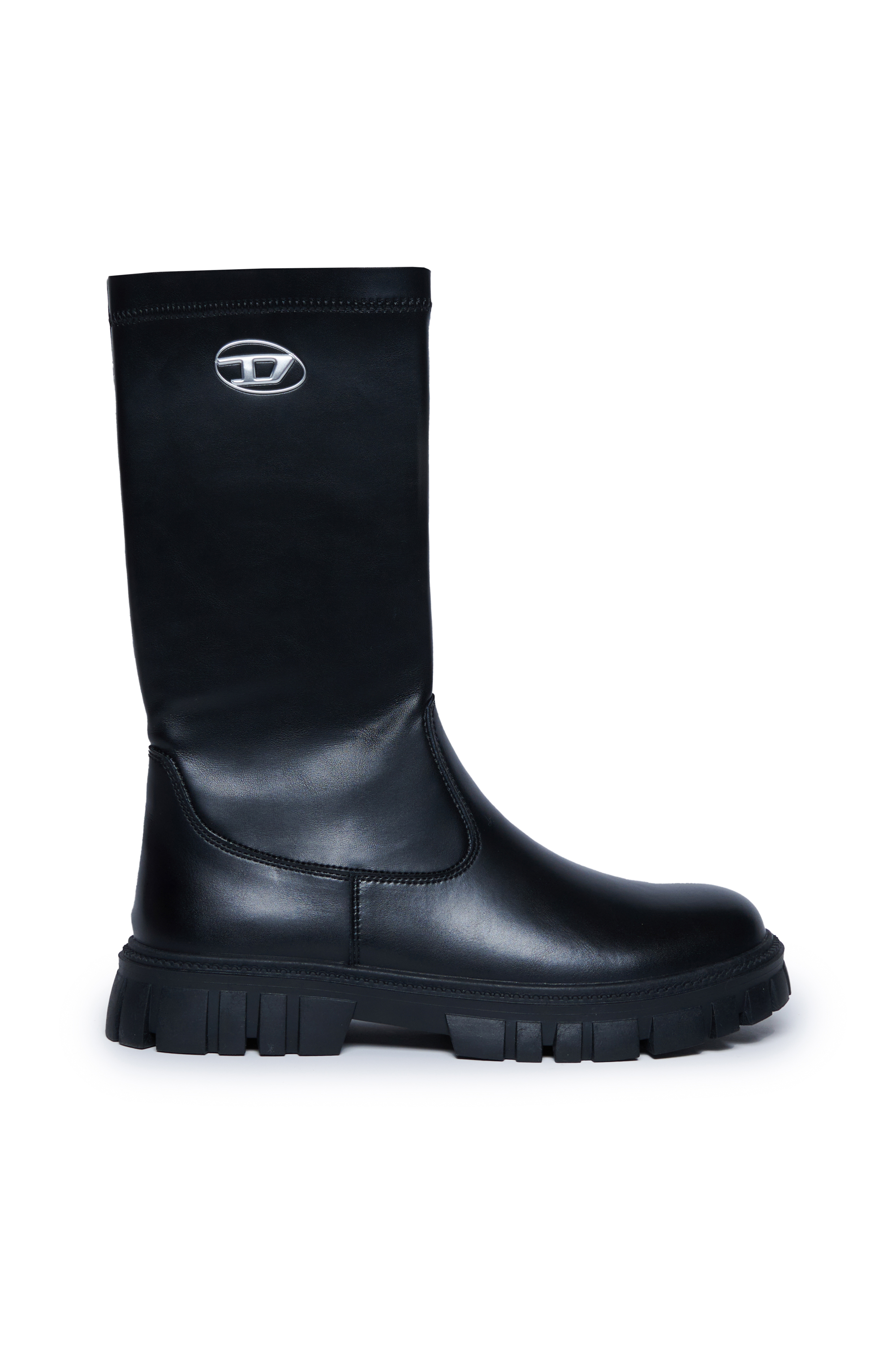 Diesel - D-HAMMER KNT, Unisex's Knee-high leather boots in Black - 2