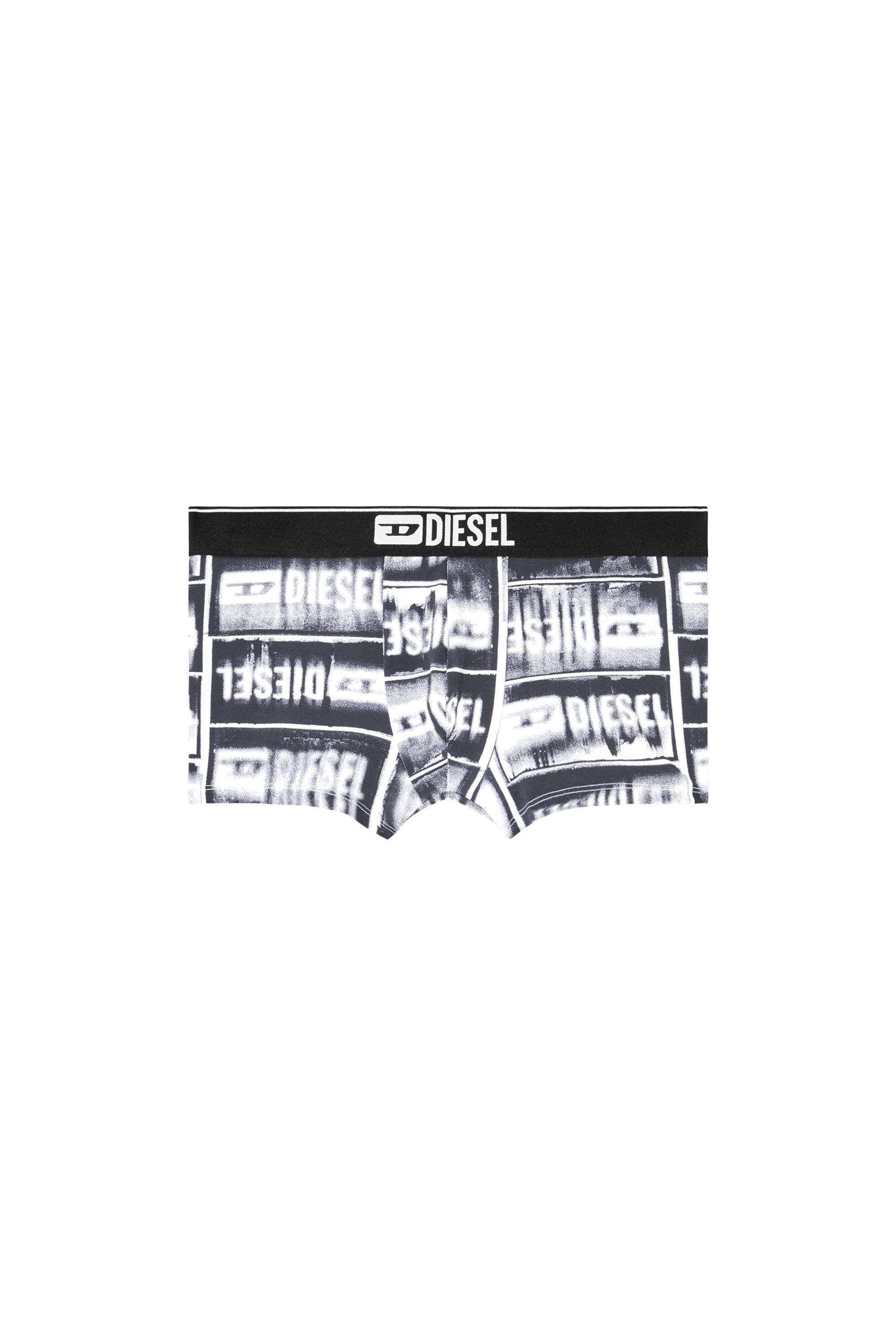 Diesel - DAMIEN-D-BOX, Man's Boxer briefs with faded logo print in Black - 4