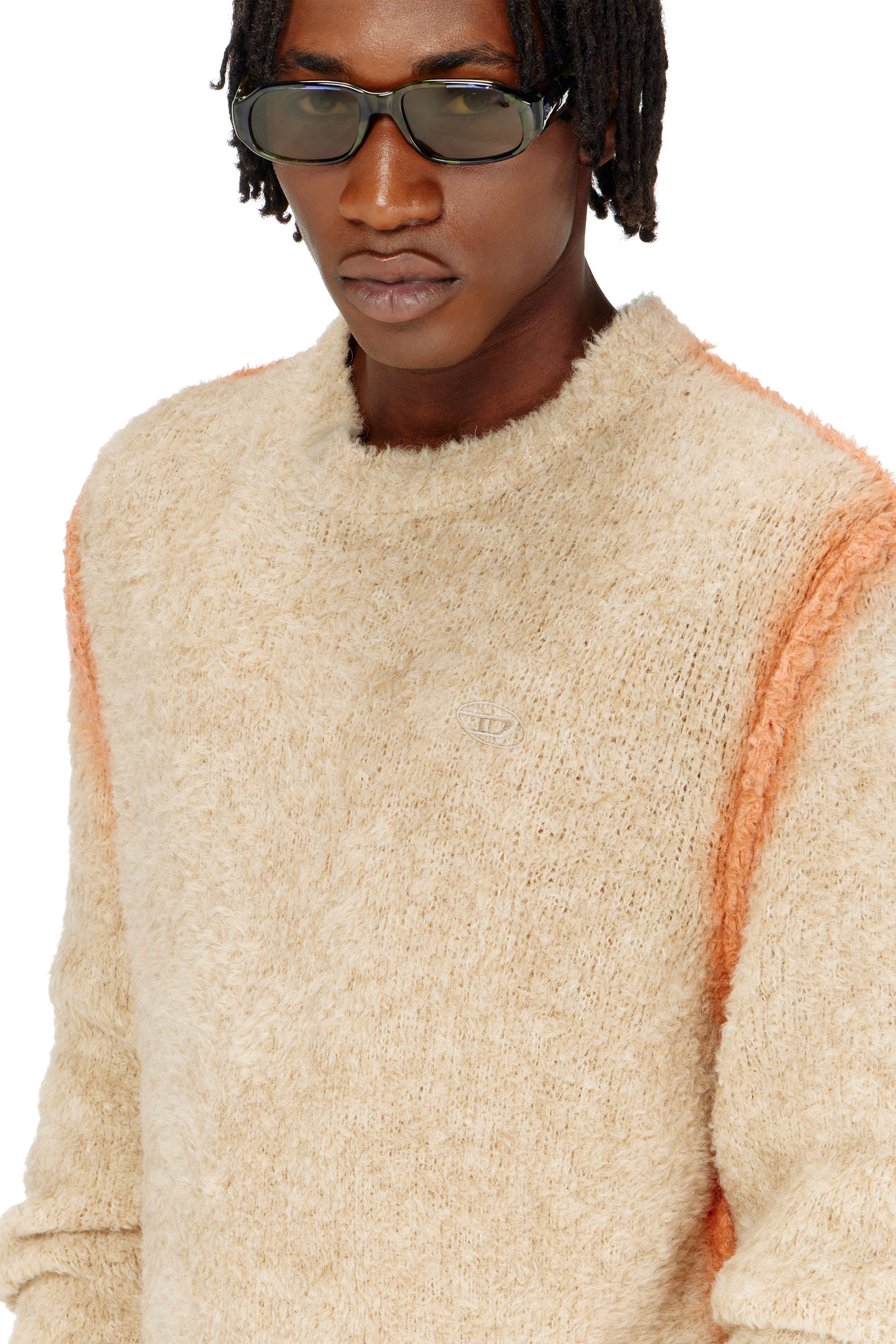 Diesel - K-RIMI, Man's Alpaca-blend jumper with spray-dyed seams in Light Brown - 5