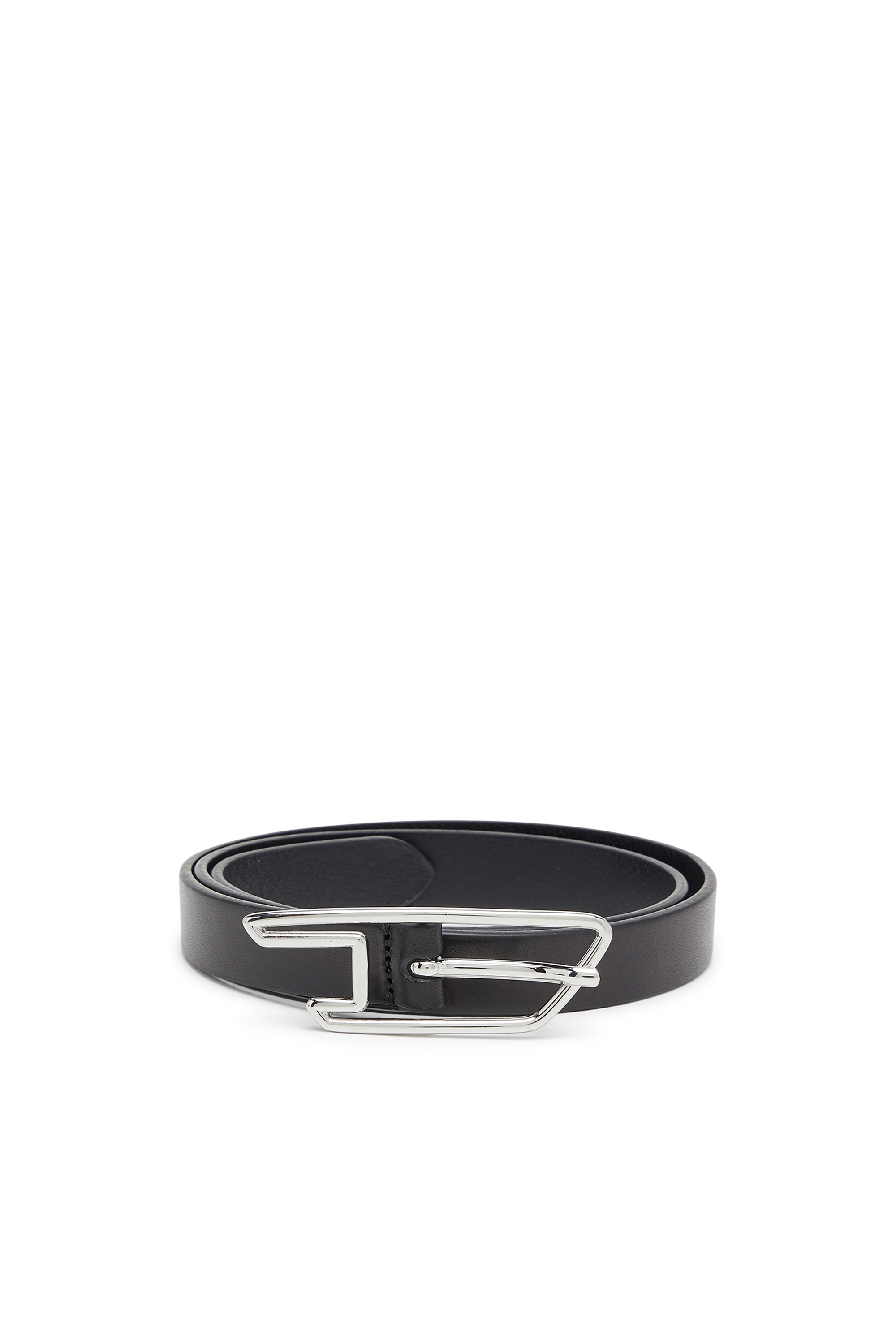 Diesel - B-D LINE W 20, Woman's 2cm belt in pull-up leather in Black - 1