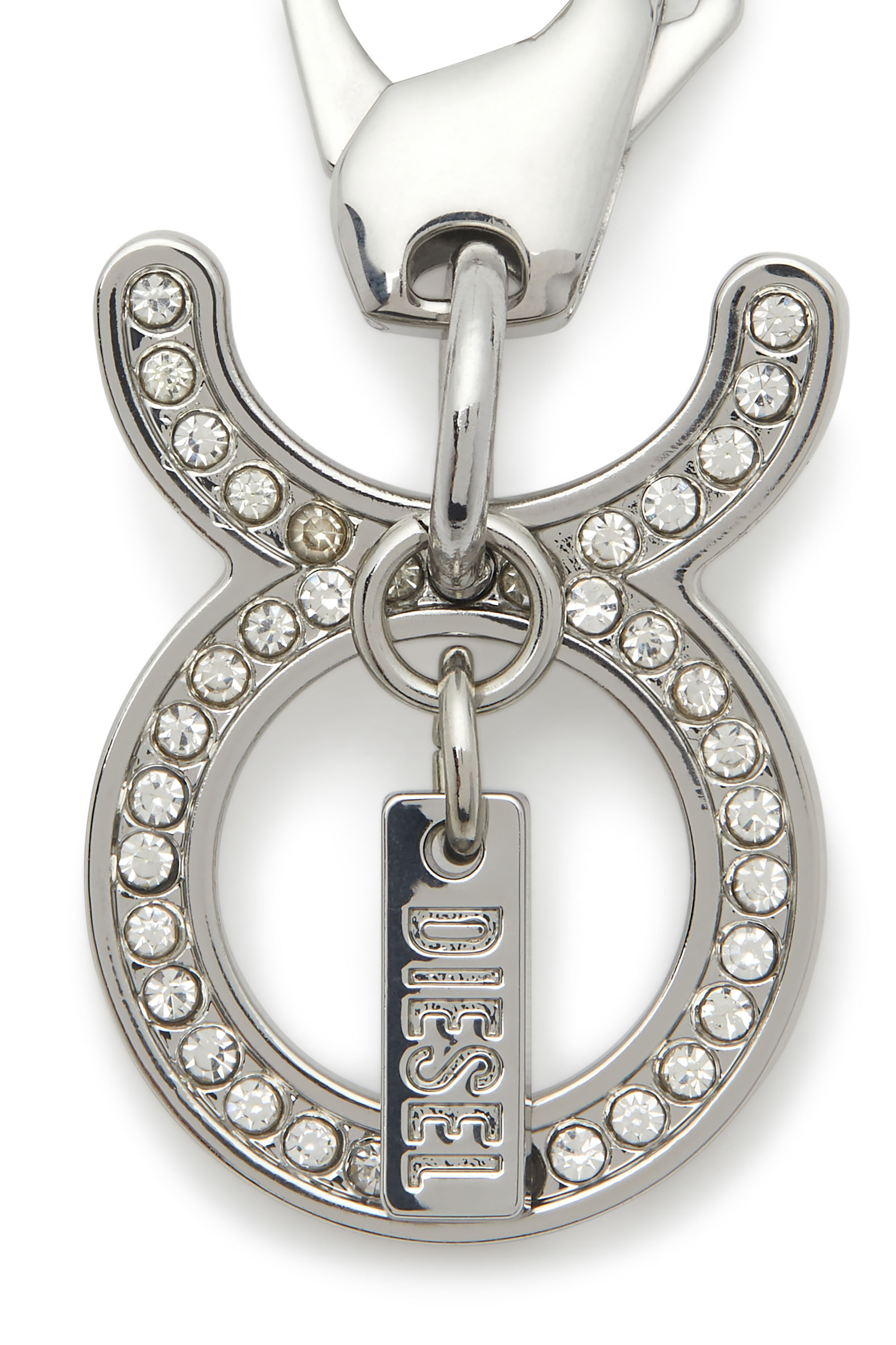 Diesel - CHARM TAURUS, Unisex's Taurus metal charm with rhinestone details in Silver - 2