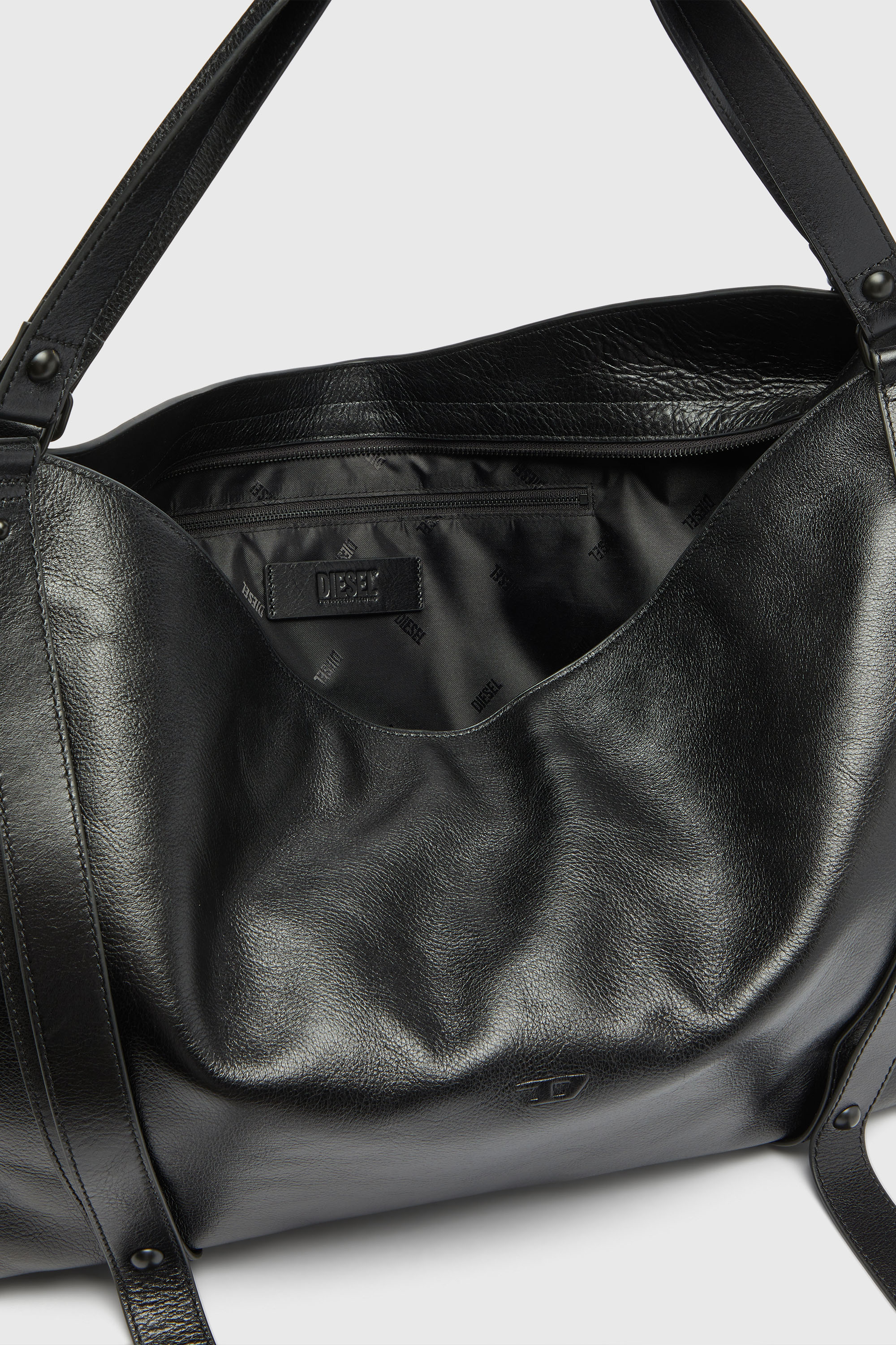 Diesel - D-ONE DUFFLE 48H, Unisex's D-One-Duffle bag in leather in Black - 3
