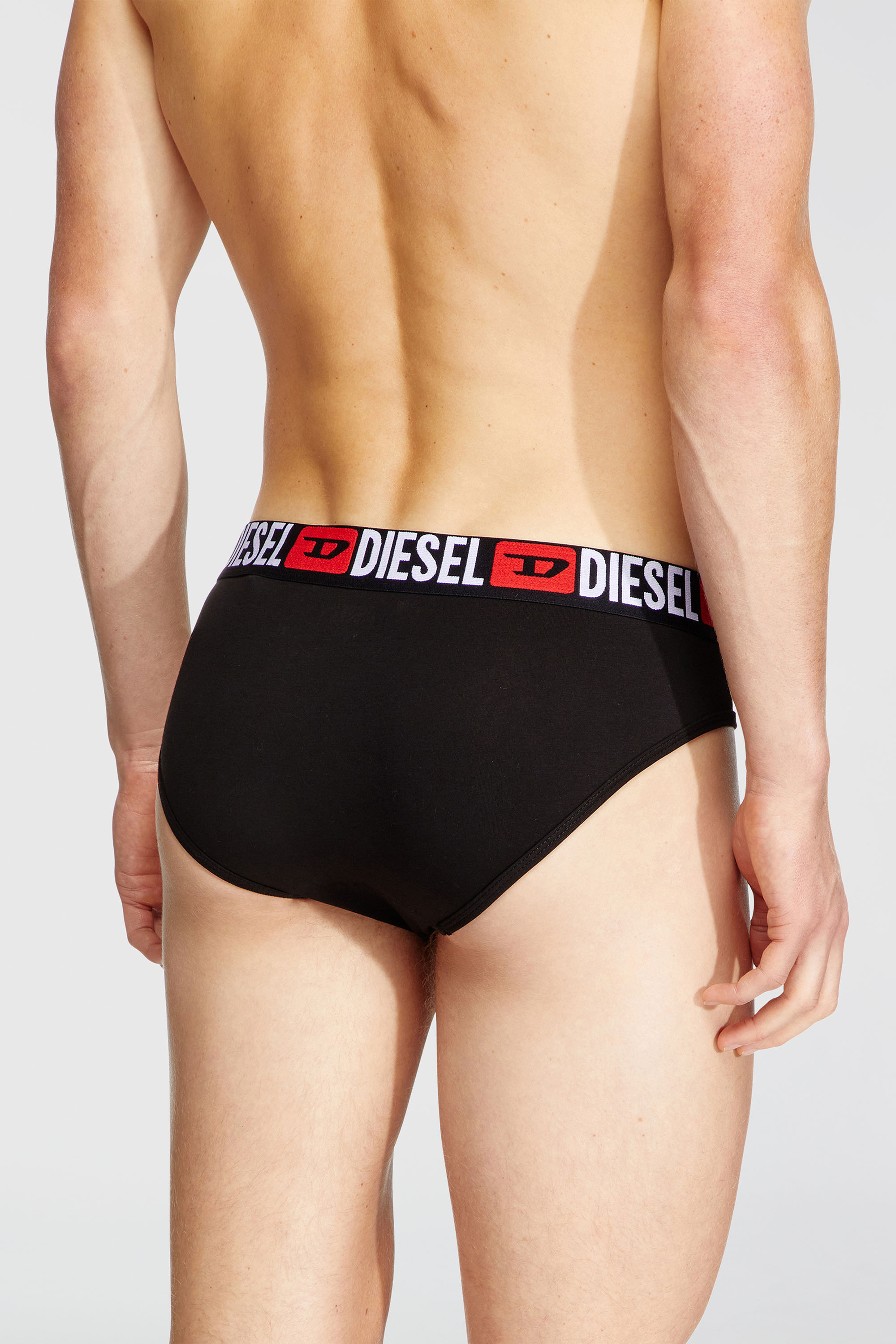 Diesel - UMBR-ANDRETHREEPACK, Man's Three-pack of solid-colour briefs in Black - 4