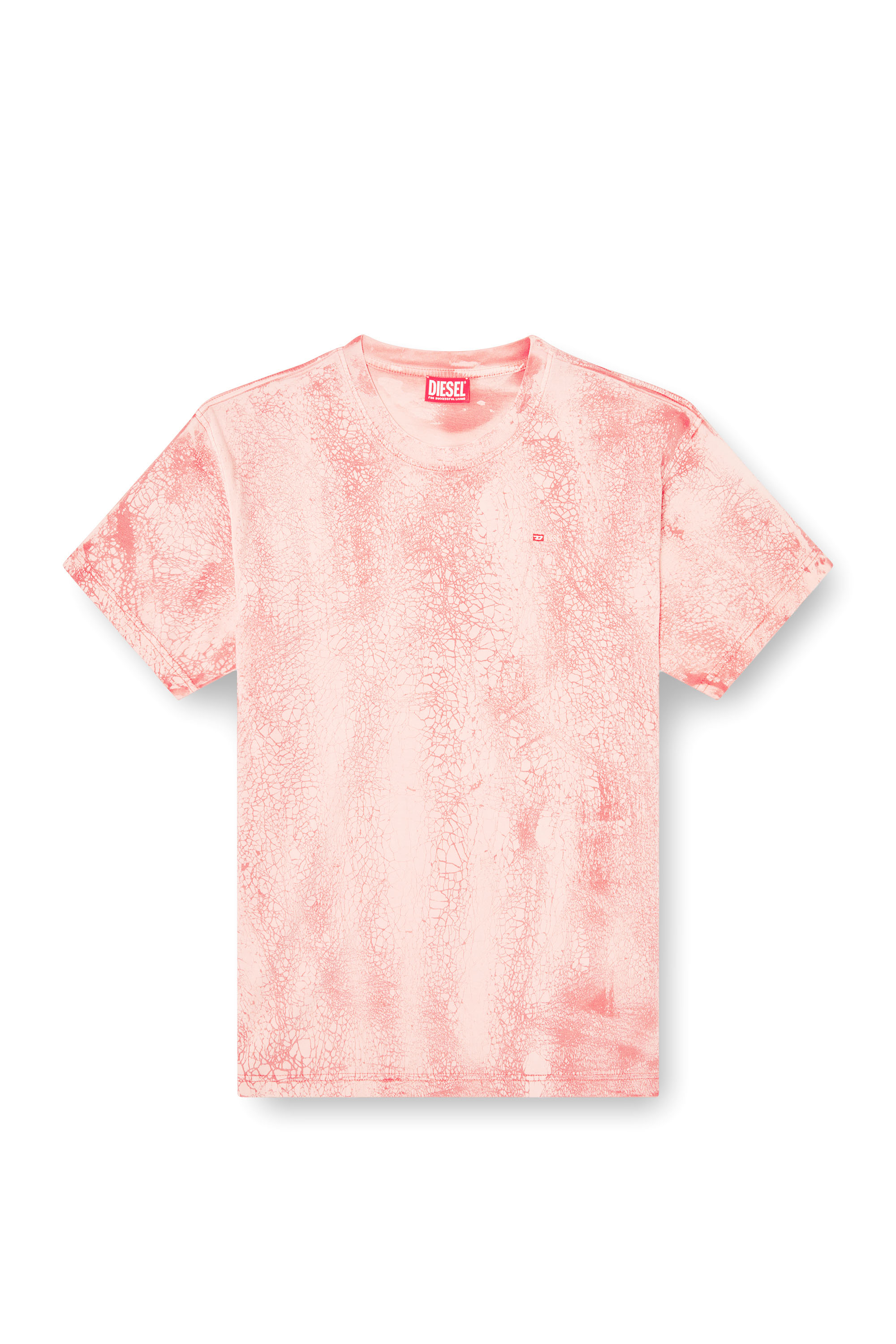 Diesel - T-NORM-T8, Man's T-shirt in waxed jersey in Pink - 2