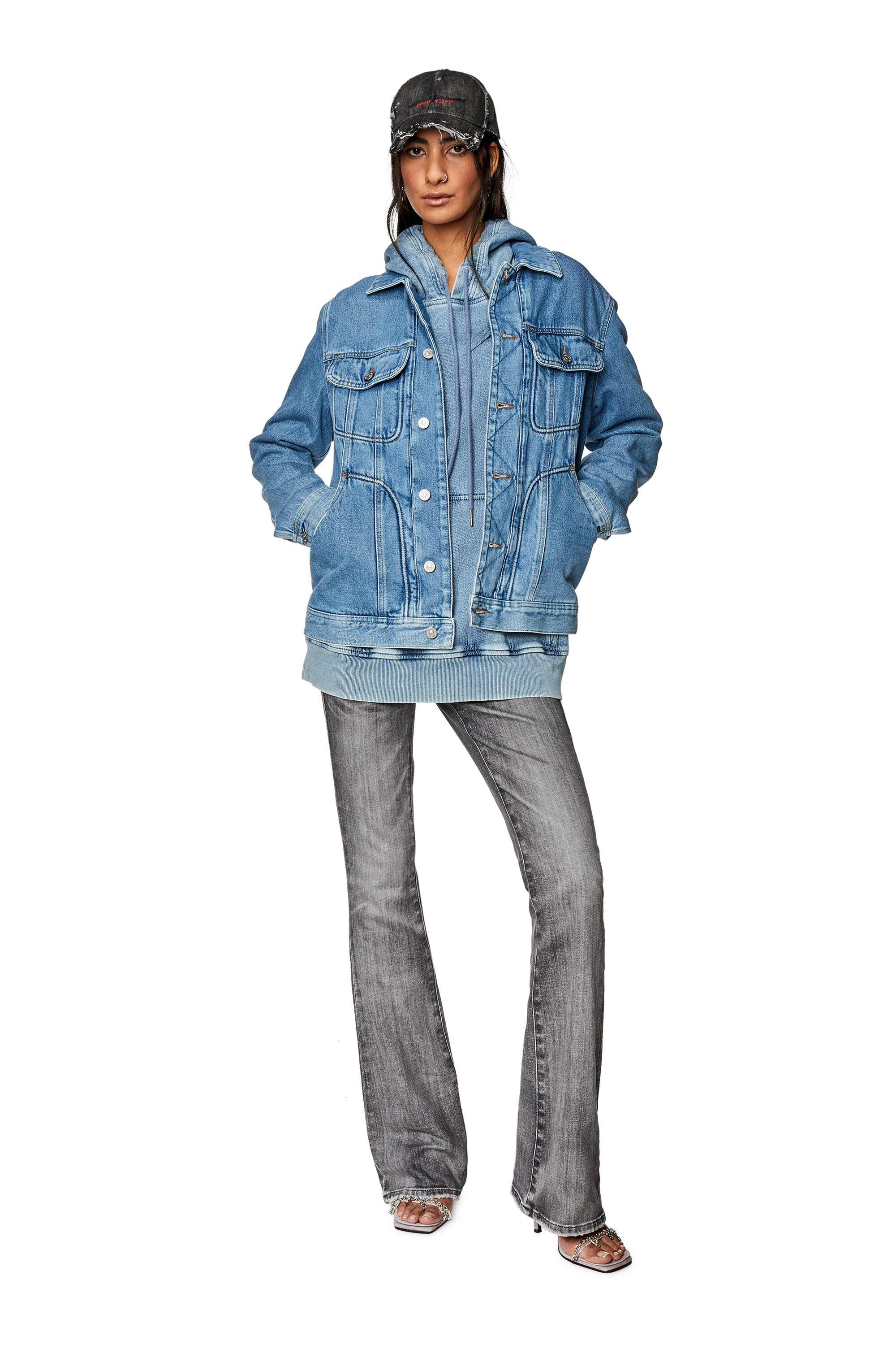 Diesel - Bootcut and Flare Jeans 1969 D-Ebbey 09G38, Black/Dark grey - Image 4