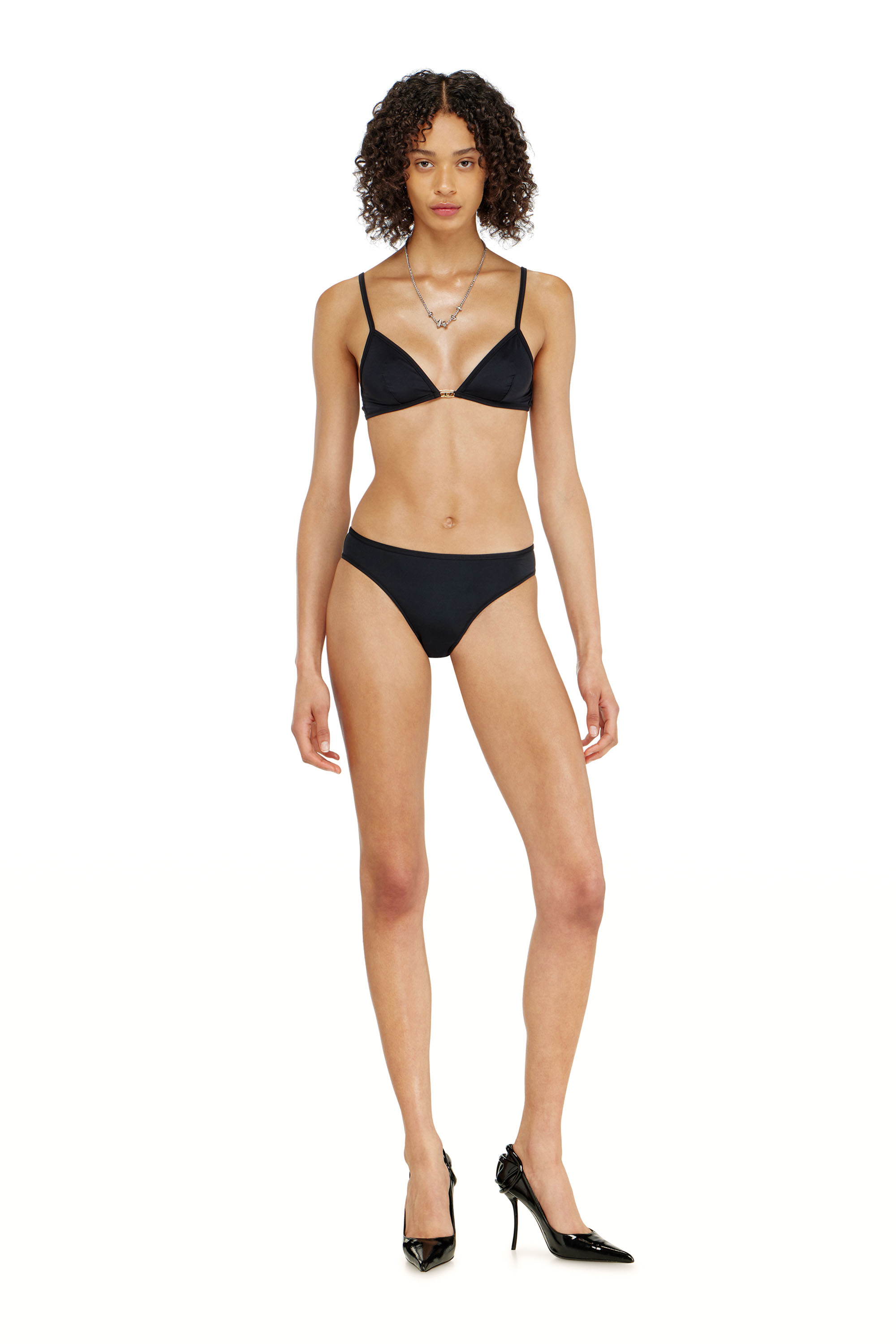Diesel - LUNA-UTLT, Woman's Triangle bra in nylon with Oval D detail in null - 3