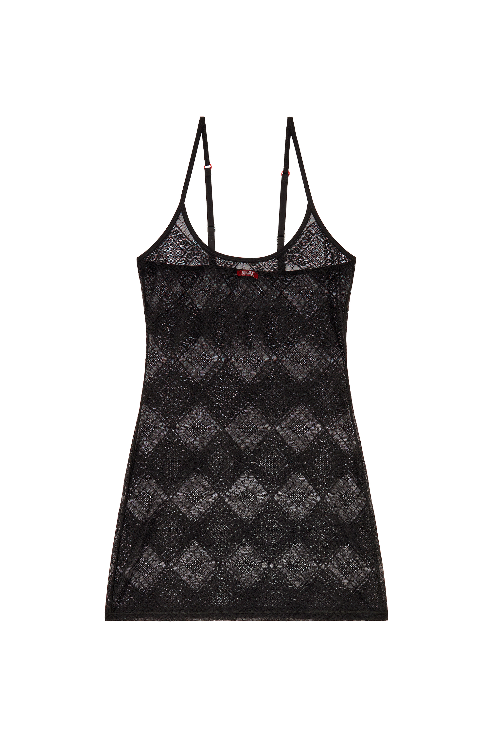 Diesel - UFPT-DONNIE, Woman Stretch-lace chemise in Black - Image 4