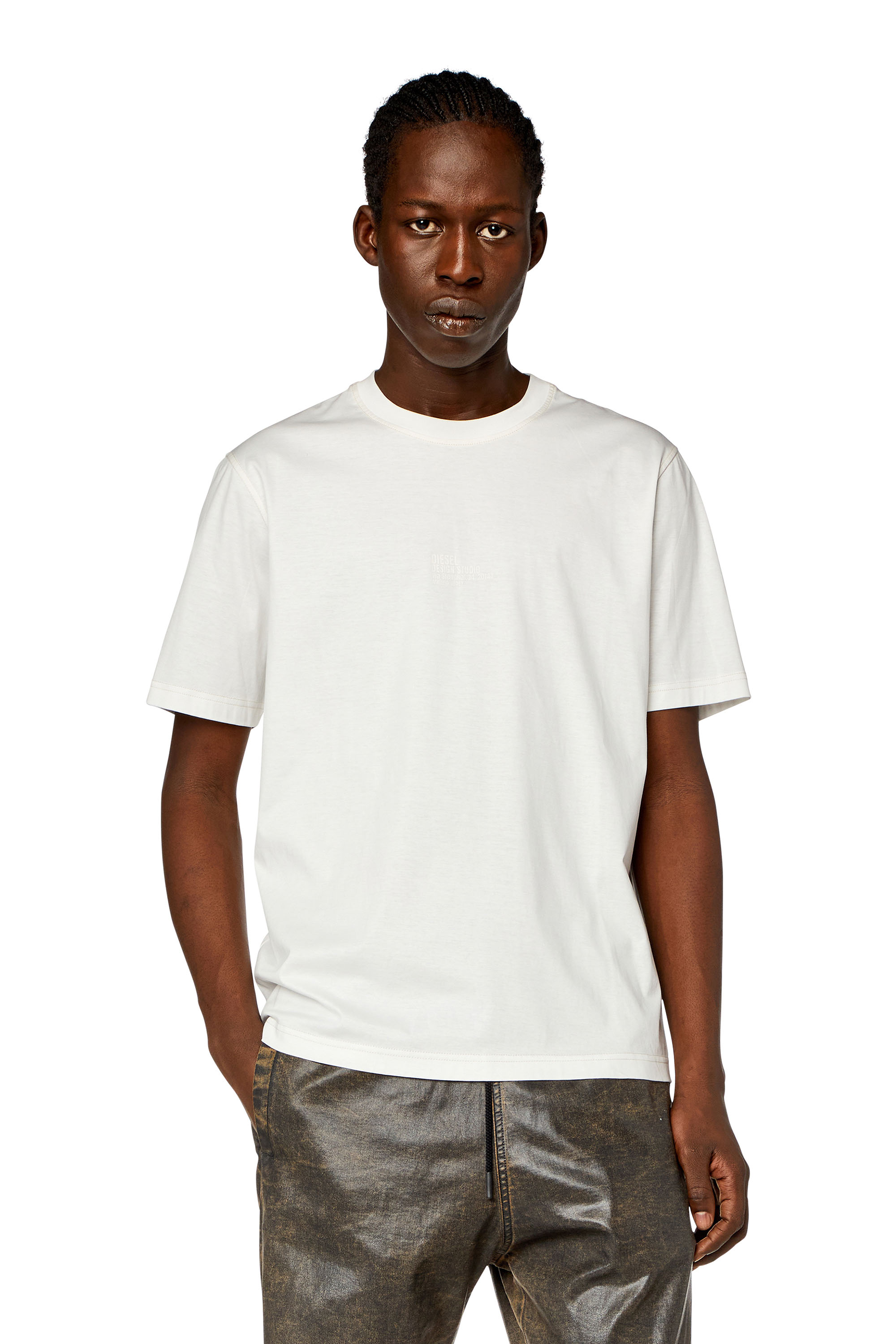 Diesel - T-MUST-SLITS-N2, Man T-shirt with Diesel Studio print in White - Image 1