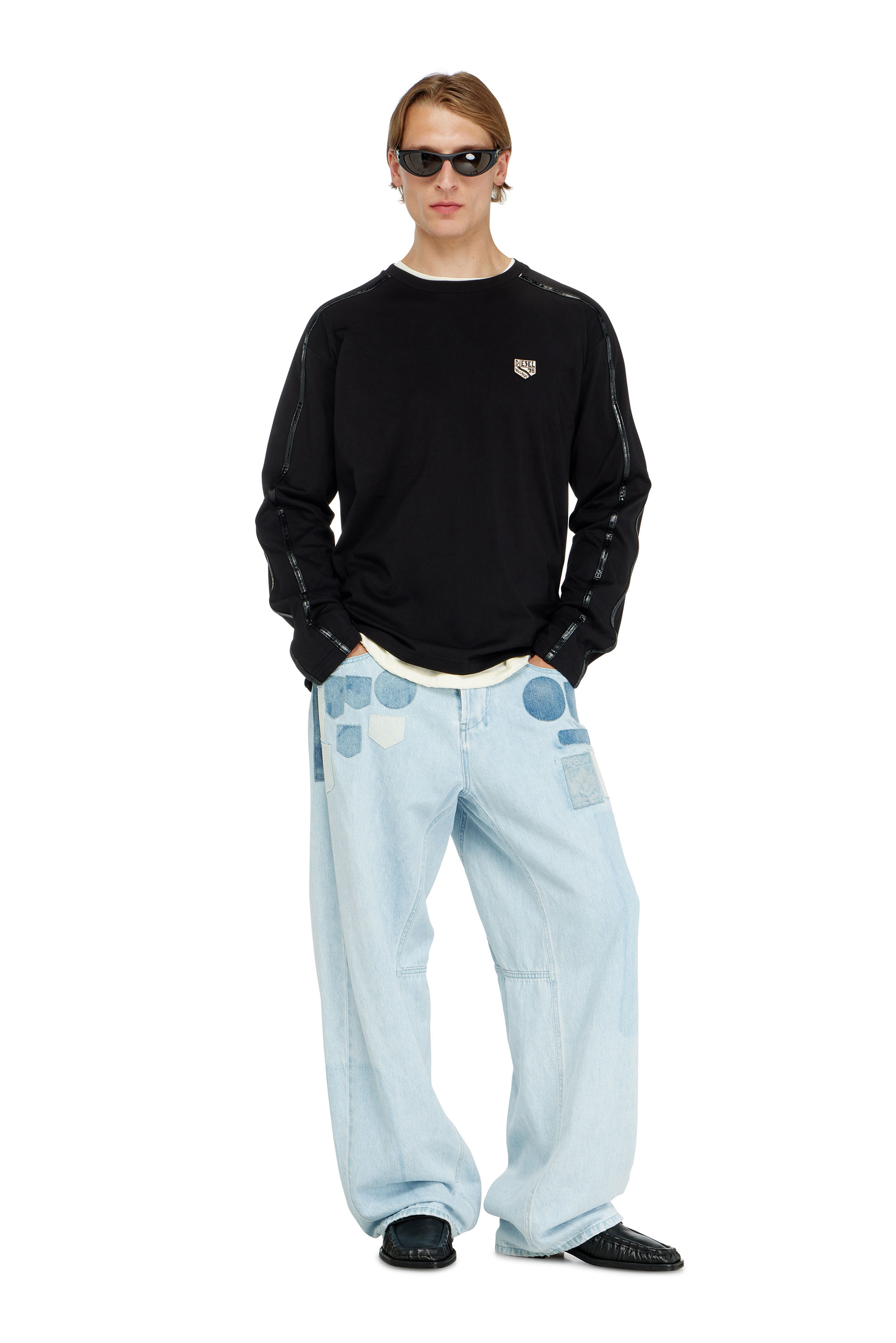 Diesel - T-NORM-LS-FL, Man's Long-sleeve T-shirt with tonal trims in null - 1
