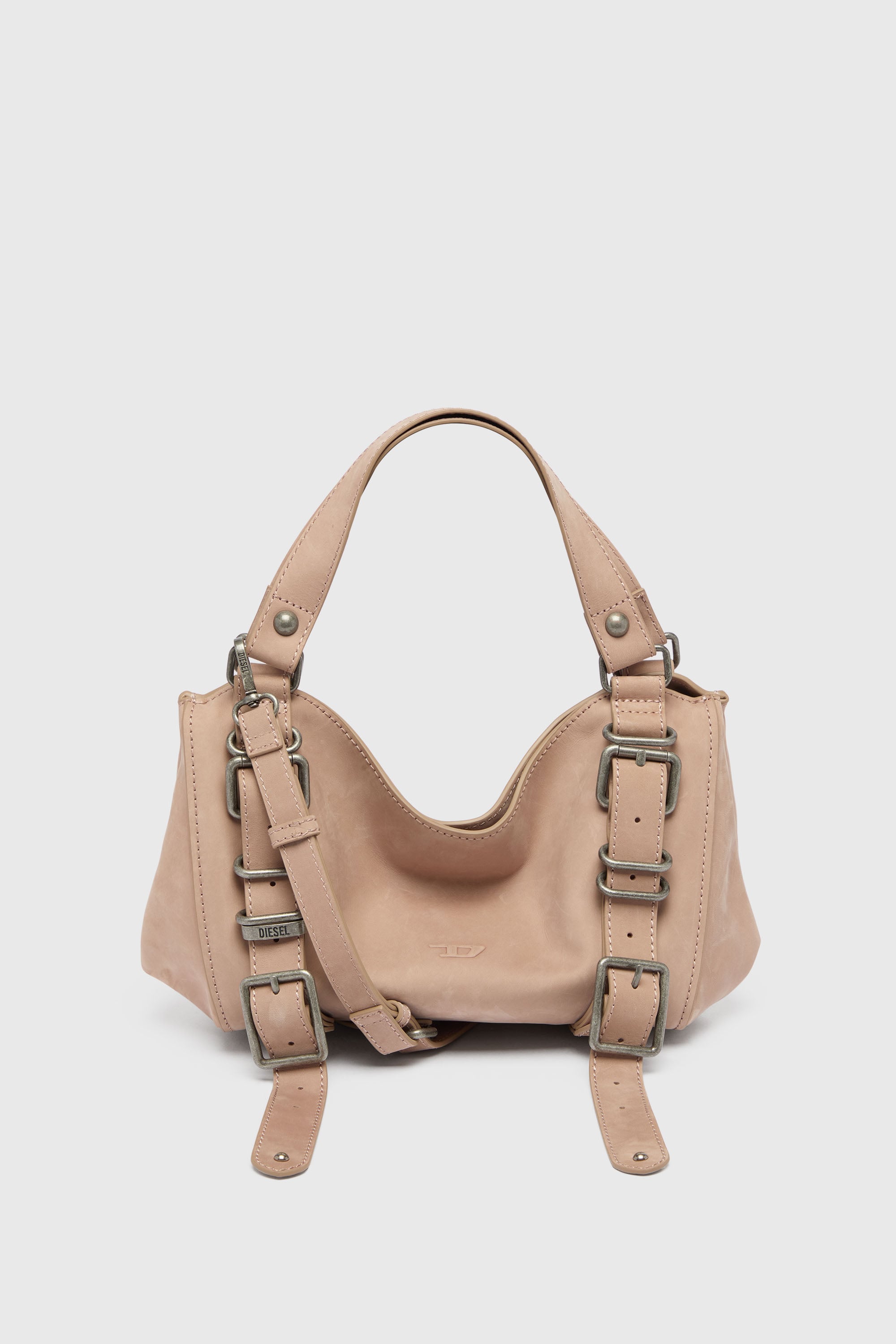 Diesel - D-ONE TOPHANDLE S, Woman's D-One-Small top-handle bag in treated leather in Face Powder - 1