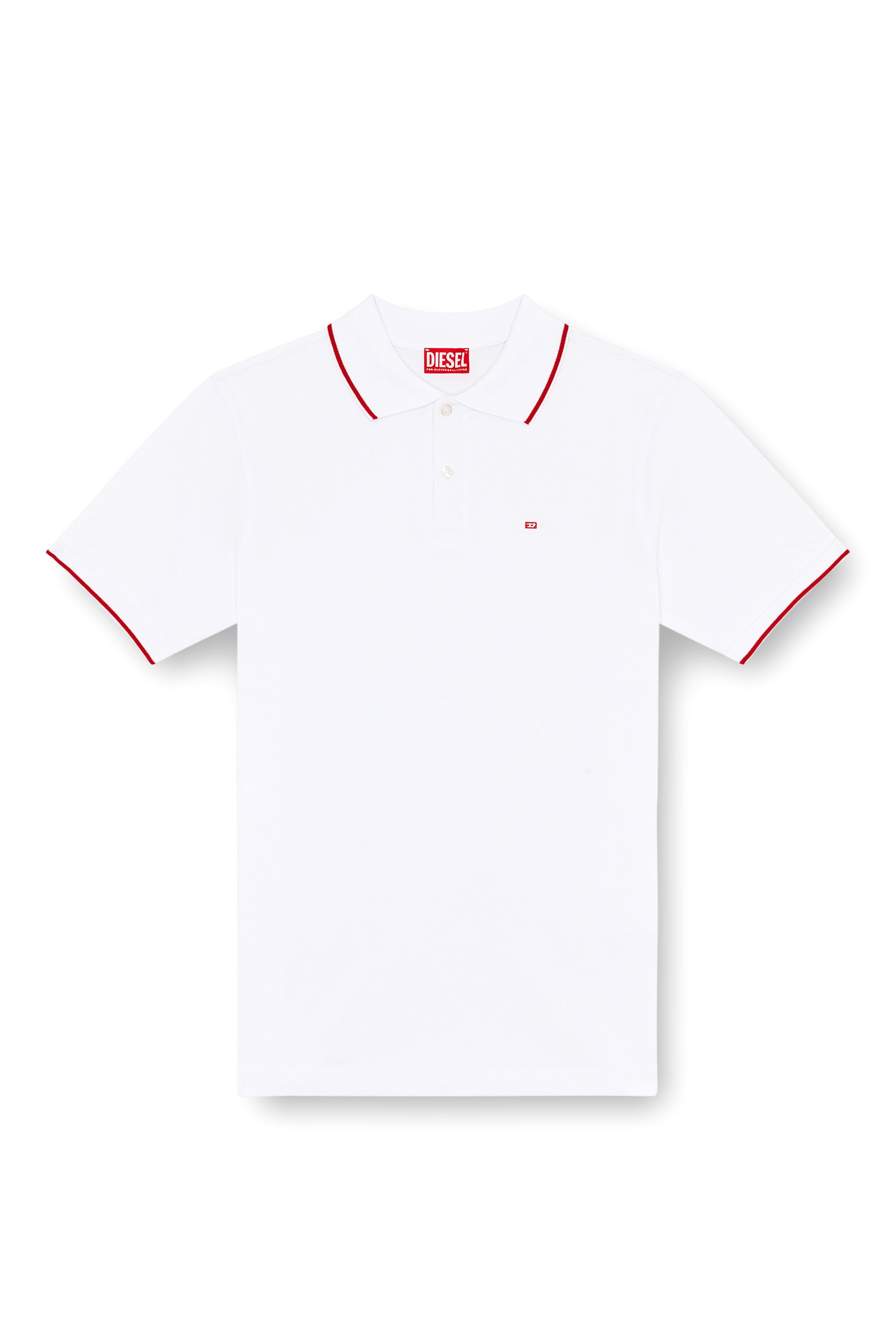 Diesel - T-FERRY-MICRODIV, Man Polo shirt with micro Diesel embroidery in White - Image 3
