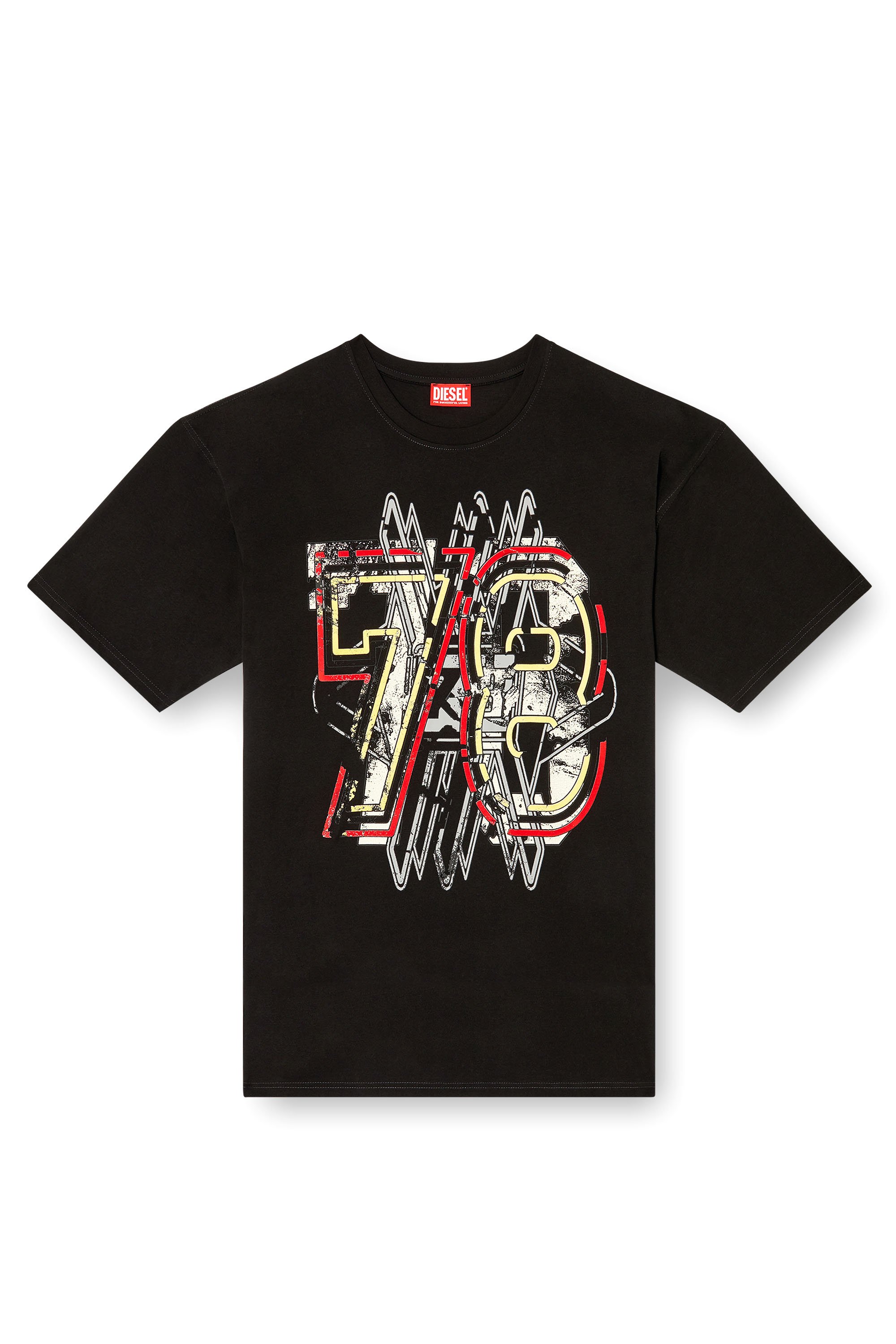 Diesel - T-BOXT-T8, Man's T-shirt with 78 print in Black - 3