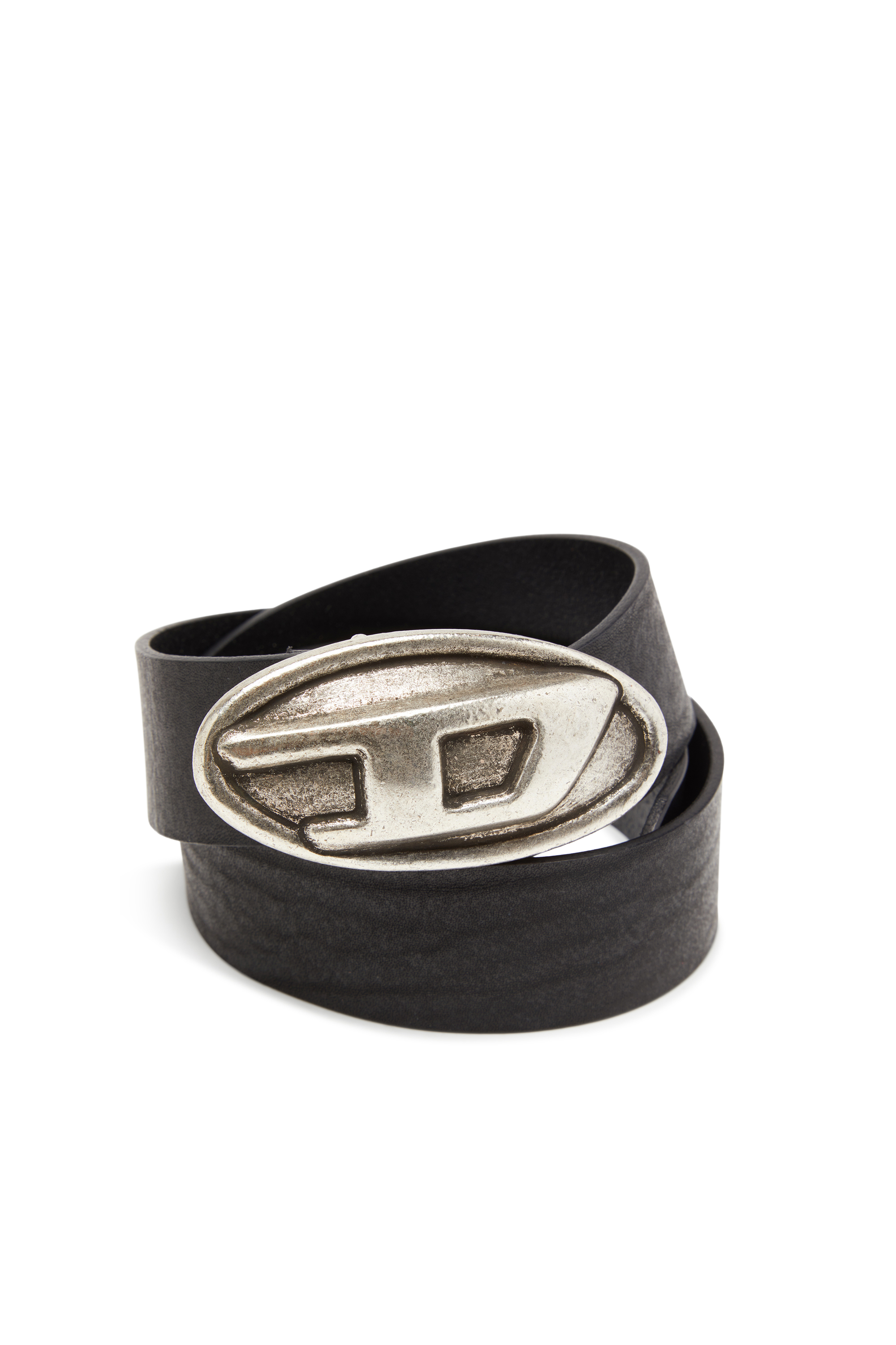 Diesel - B-DOUBLE D, Man's 4 cm belt with Oval D buckle in Black - 3