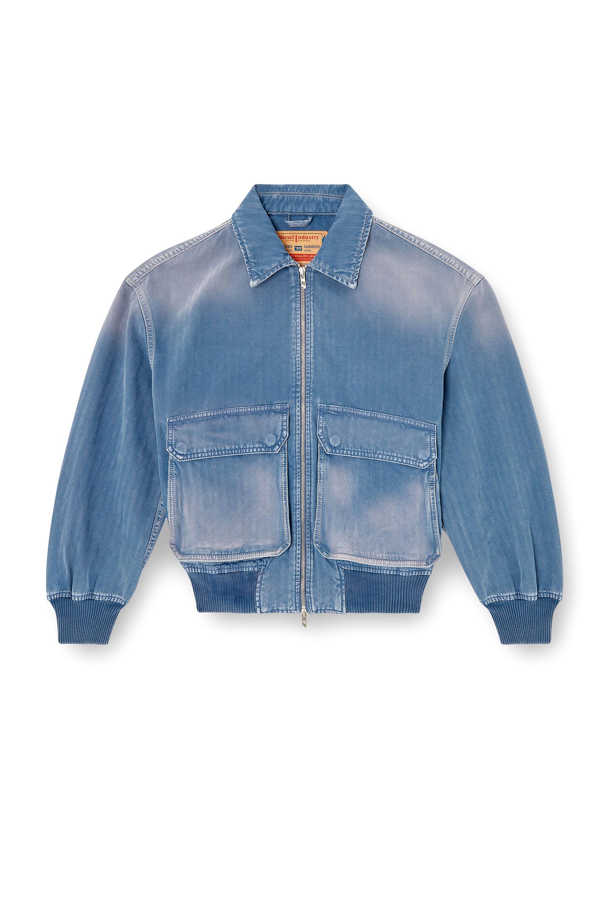 Diesel - D-KURZ, Unisex's Jacket in coloured herringbone denim in Light Blue - 4