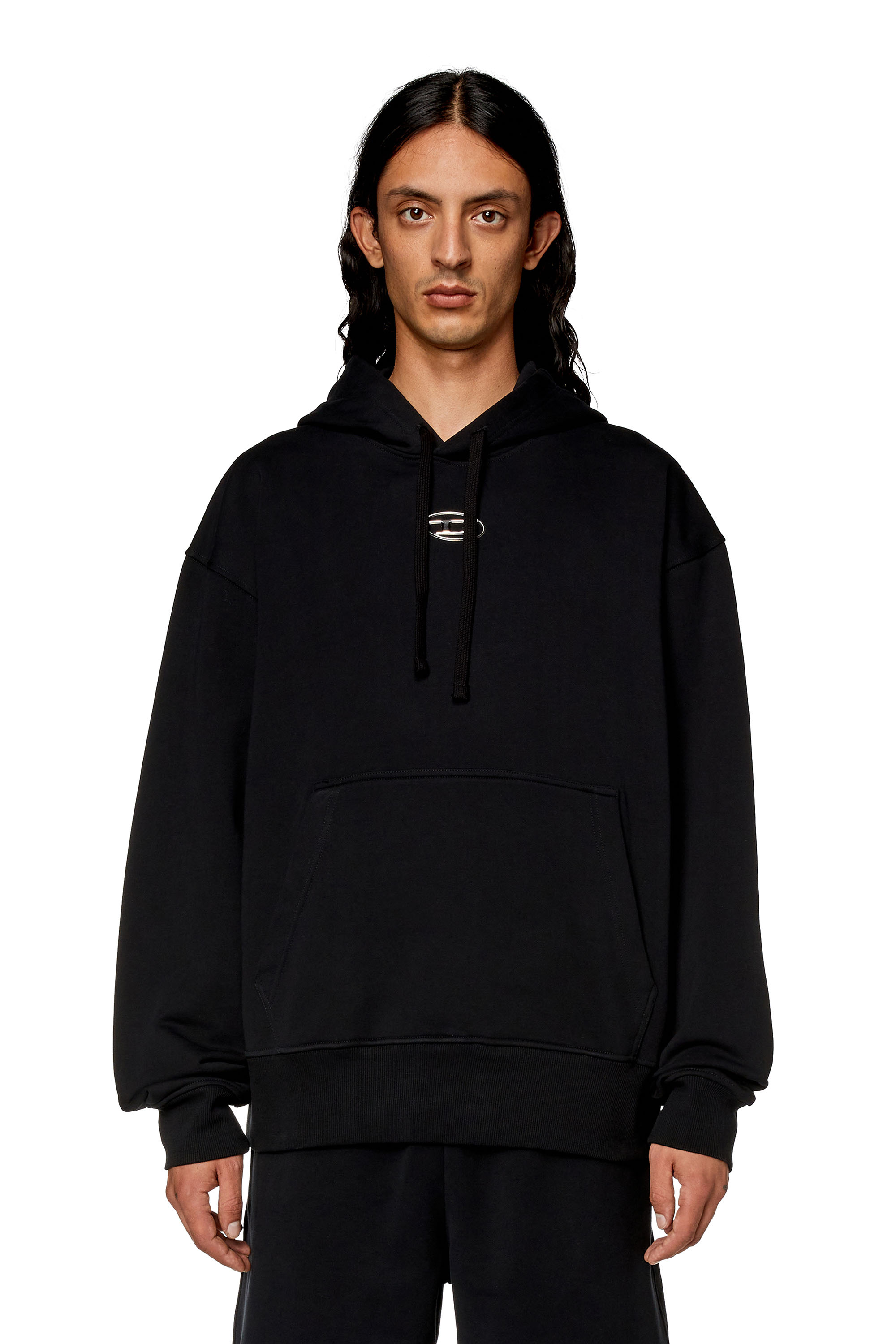 Diesel - S-MACS-HOOD-OD, Man's Hoodie with metallic logo in Black - 5