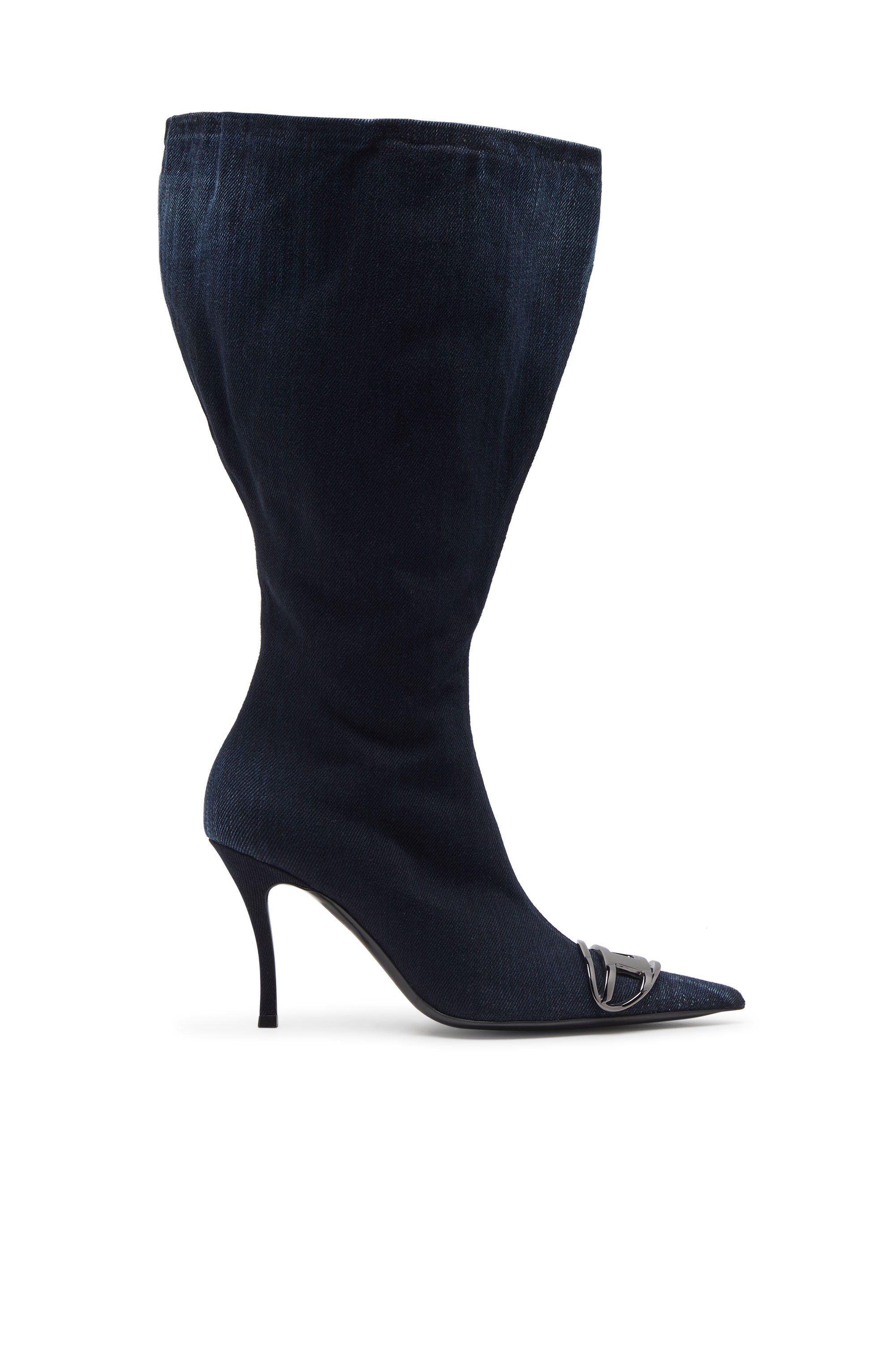 Diesel - D-VENUS KB LARGE, Woman's D-Venus-Wide knee-high boots in denim in Light Blue - 1