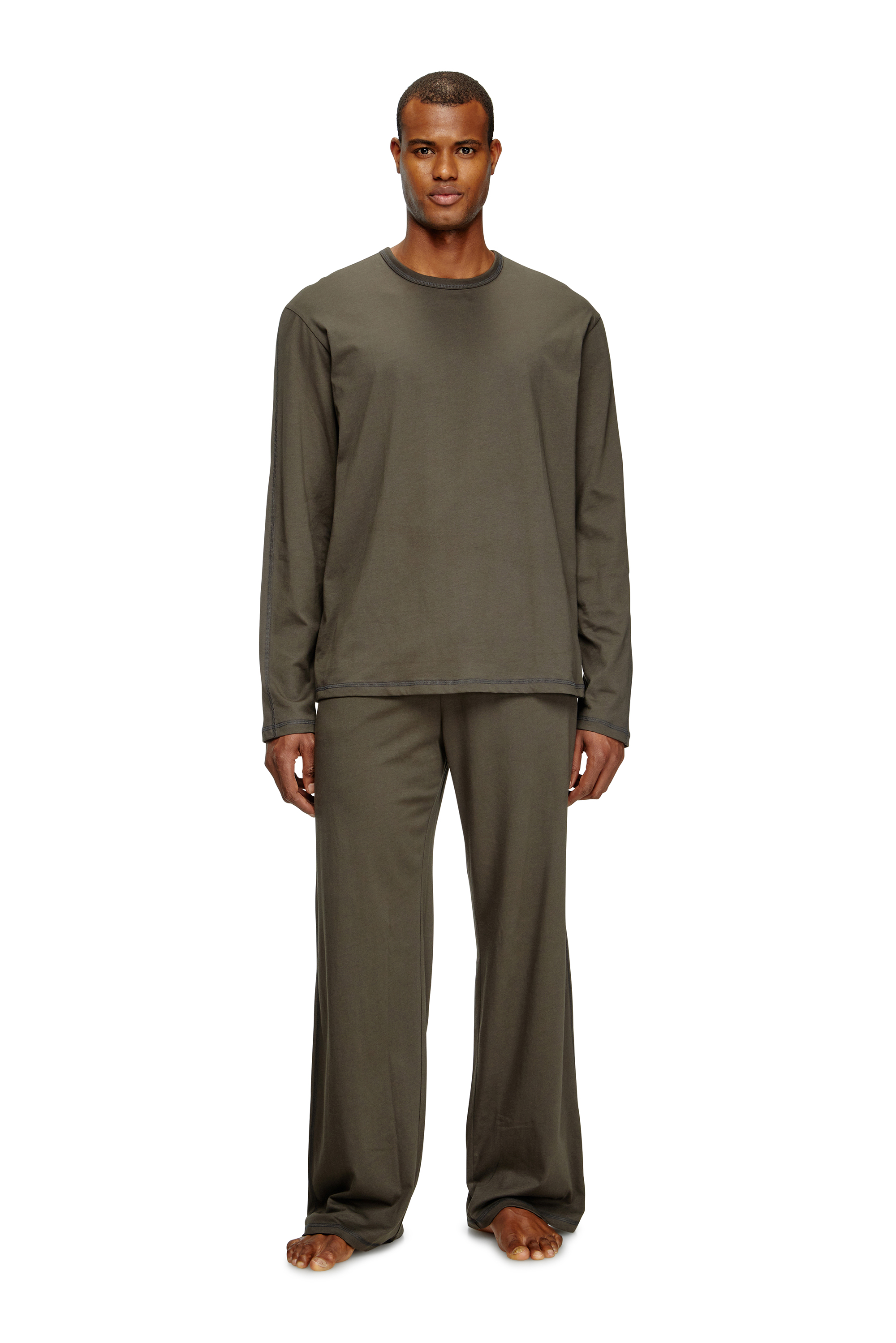 Diesel - SET-ADRIAN-UTLT, Man's Pyjamas in cotton jersey in Brown - 1