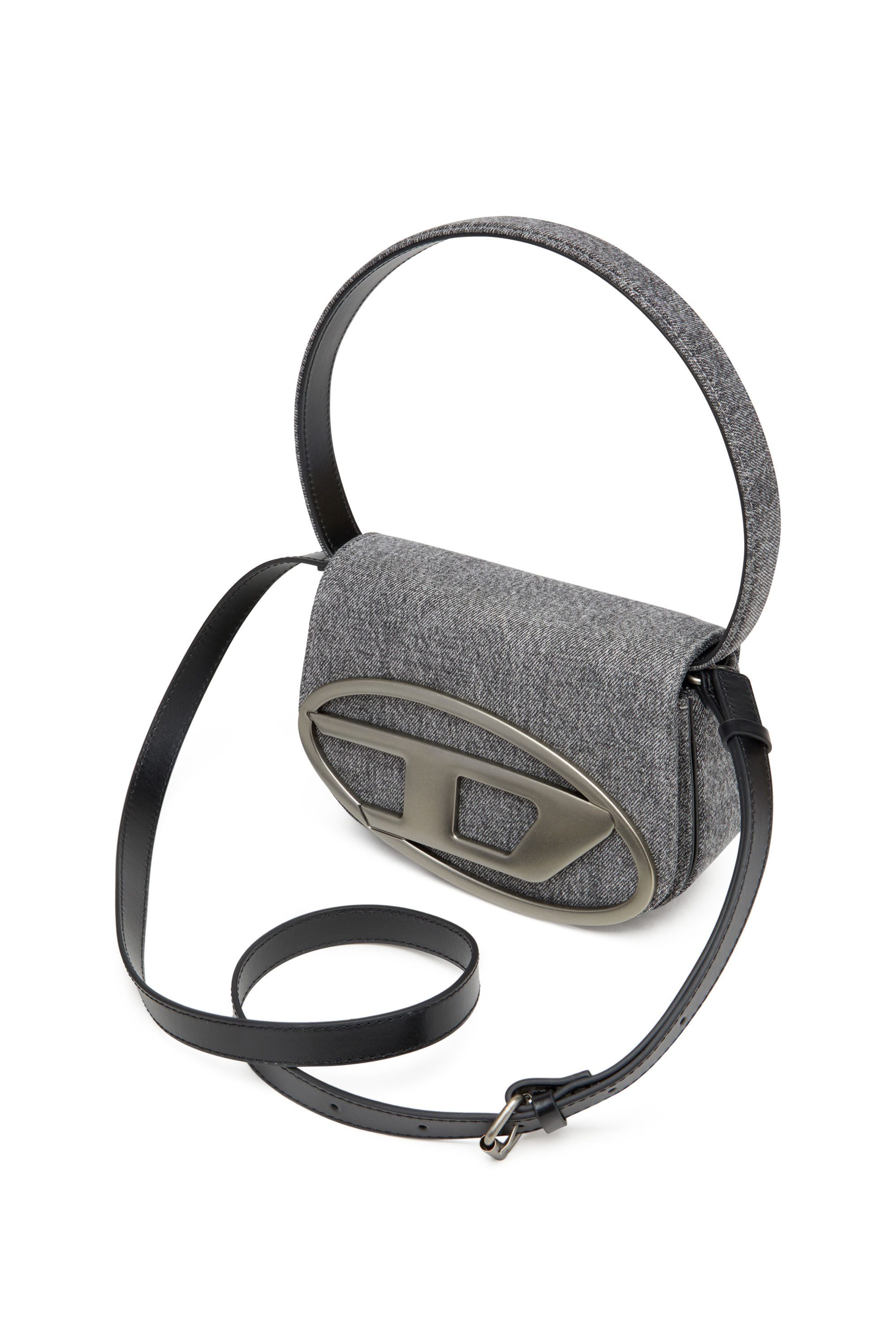 Diesel - 1DR, Woman's 1DR-Iconic shoulder bag in stonewashed denim in Black - 6