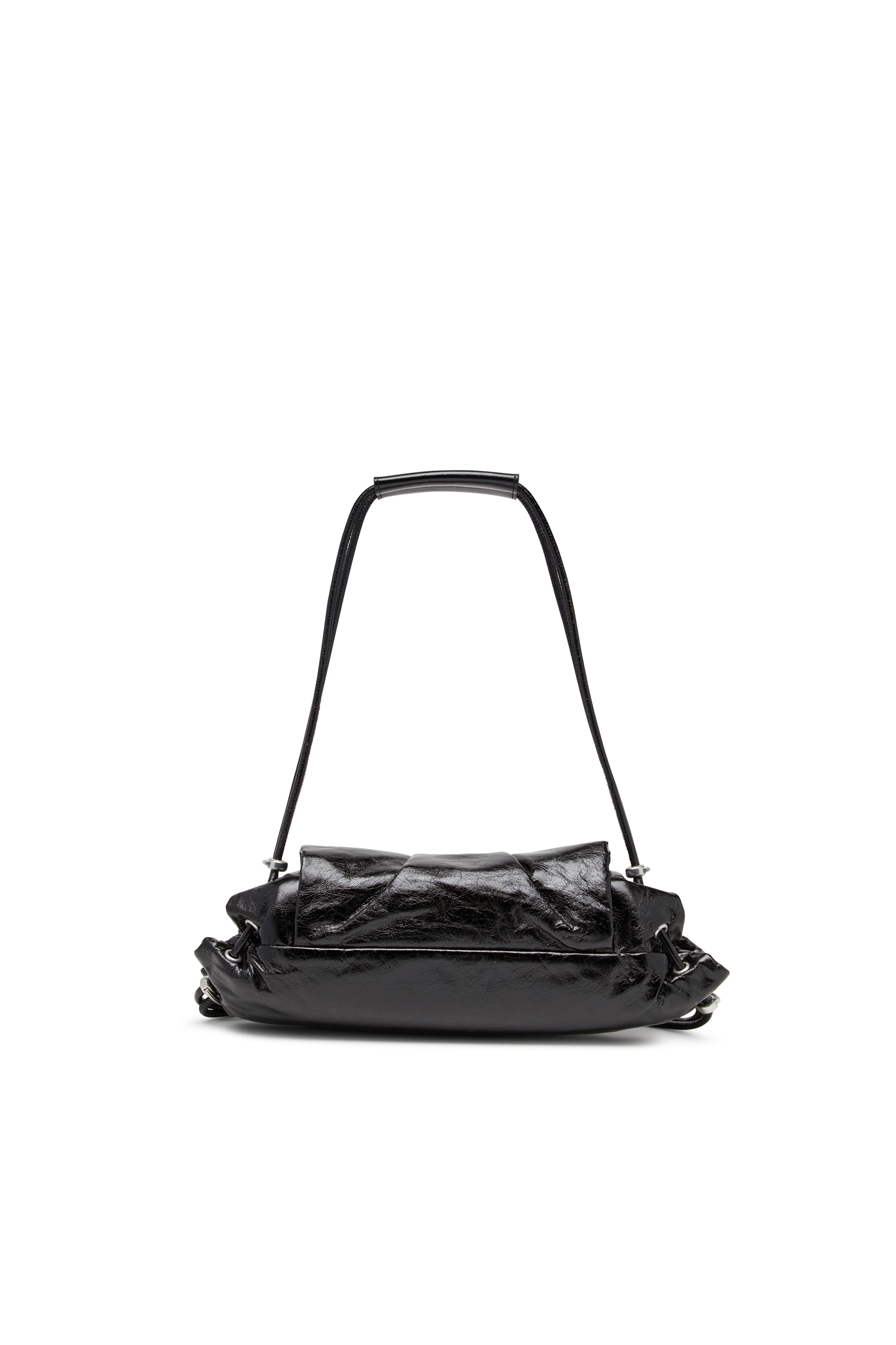 Diesel - SCRUNCH-D SHOULDER S, Woman's Scrunch-D S-Shoulder bag in scrunched leather in Black - 2