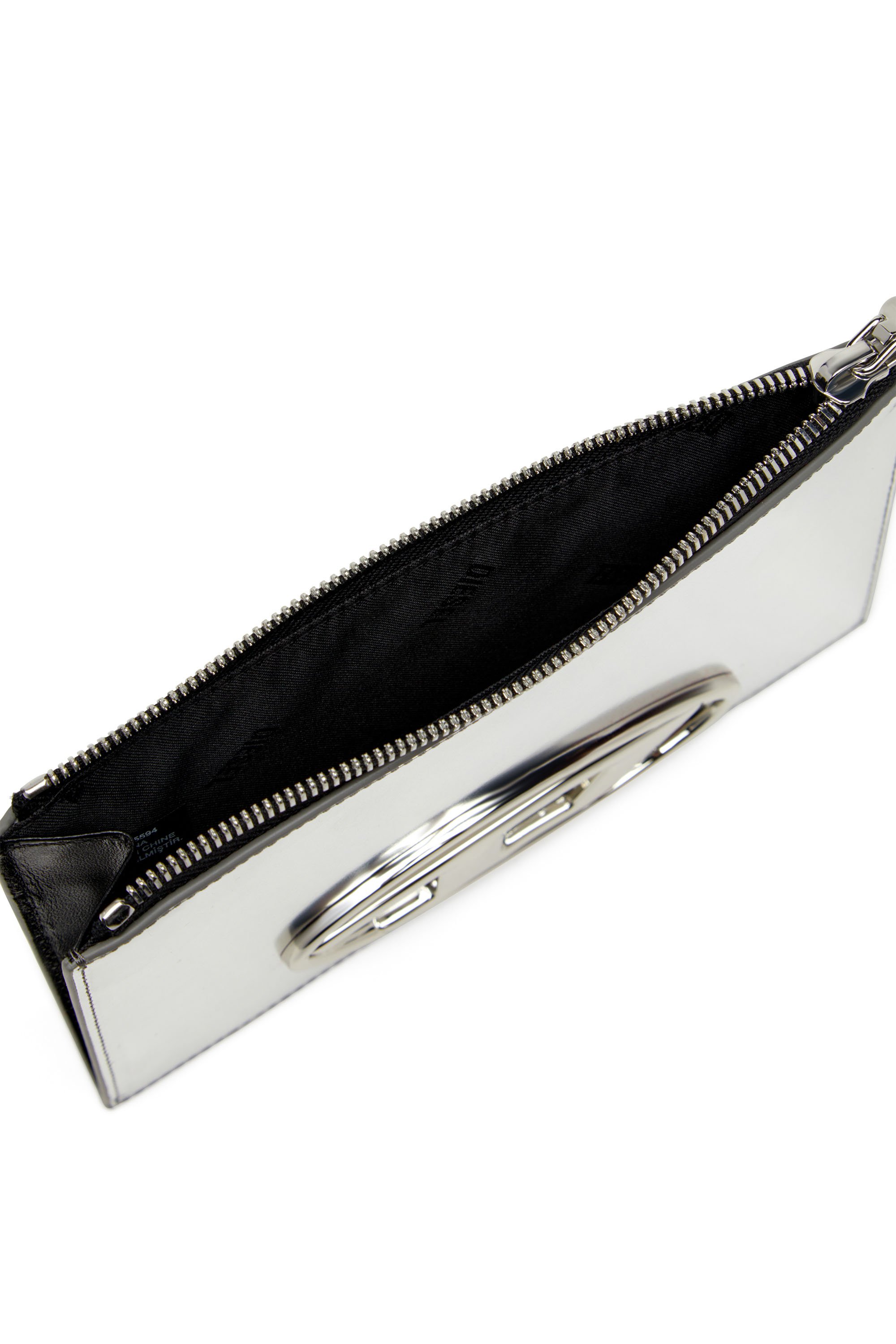 Diesel - 1DR POUCH III, Unisex's Zipped pouch in mirror leather in Silver - 5