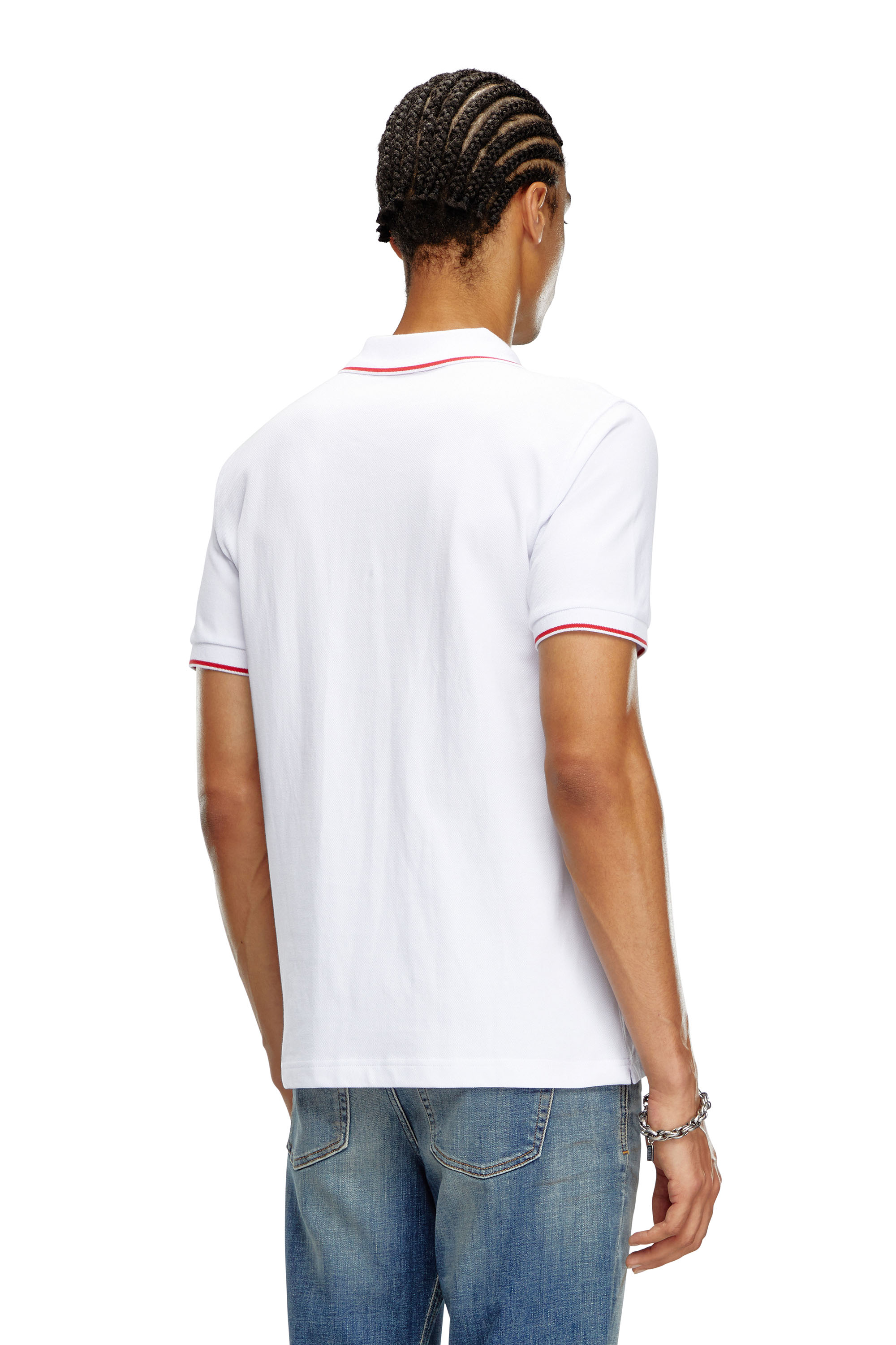 Diesel - T-FERRY-MICRODIV, Man Polo shirt with micro Diesel embroidery in White - Image 4