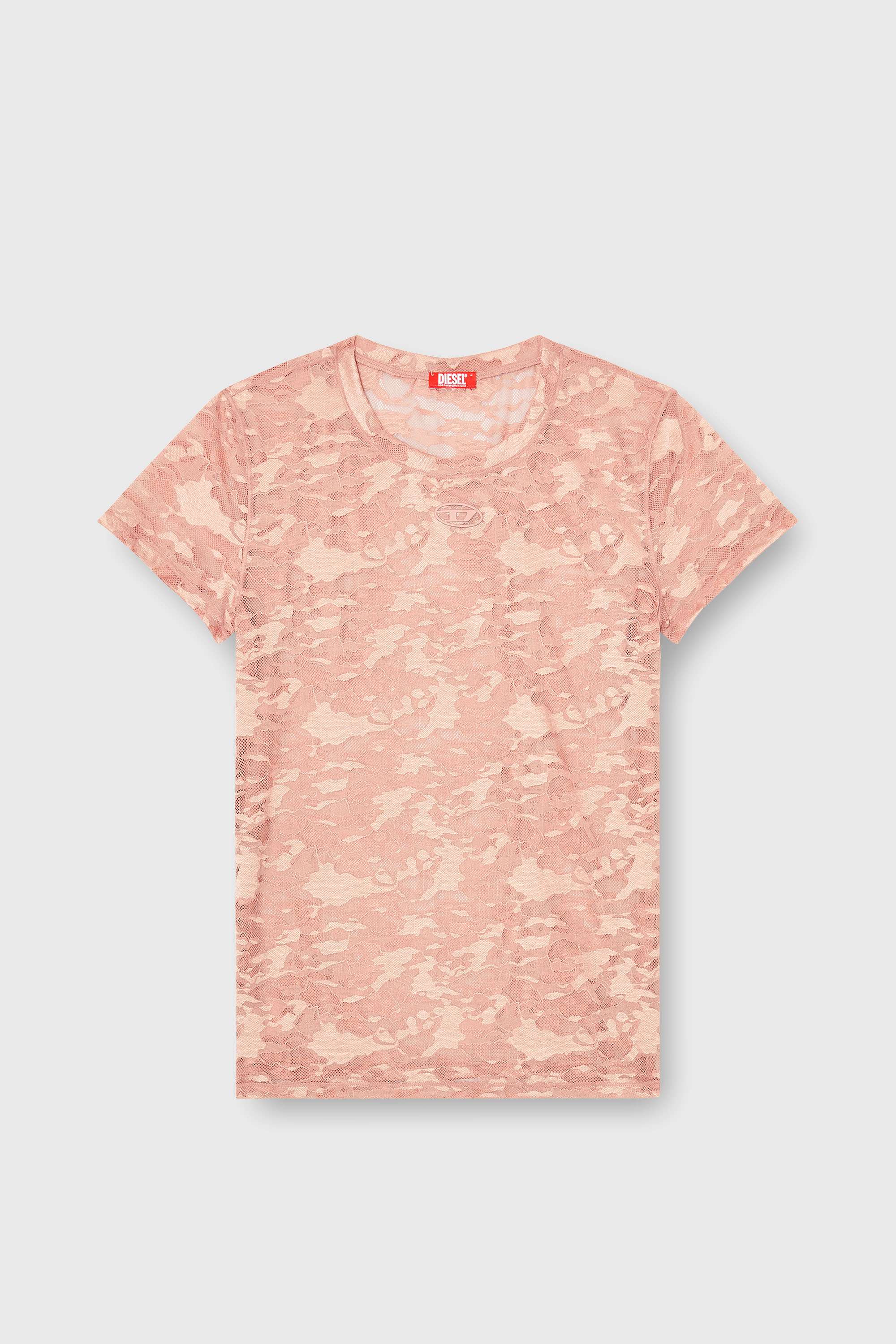 Diesel - KASIA-UTLT, Woman's Camo lace T-shirt in Nude - 2