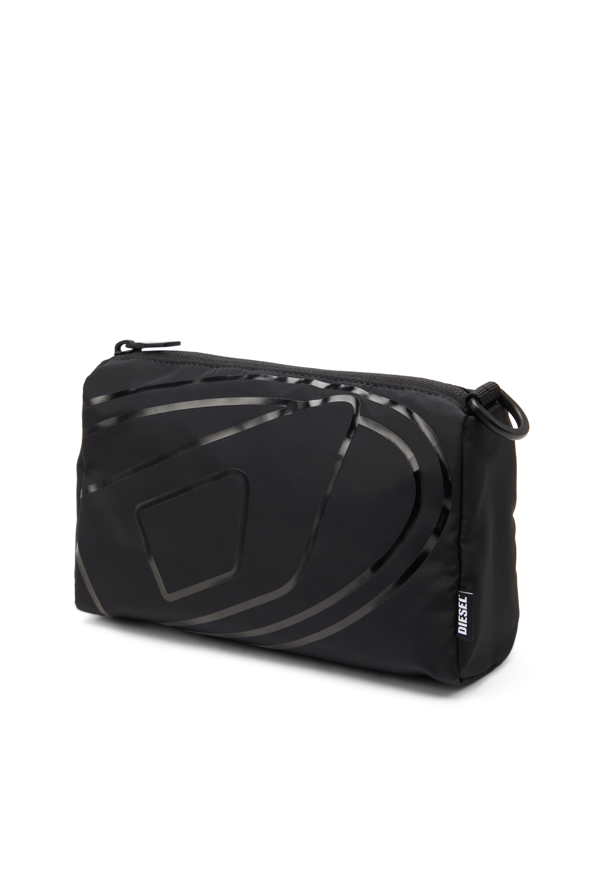 Diesel - DRAPE POUCH, Man's Nylon pouch with Oval D print in Black - 5