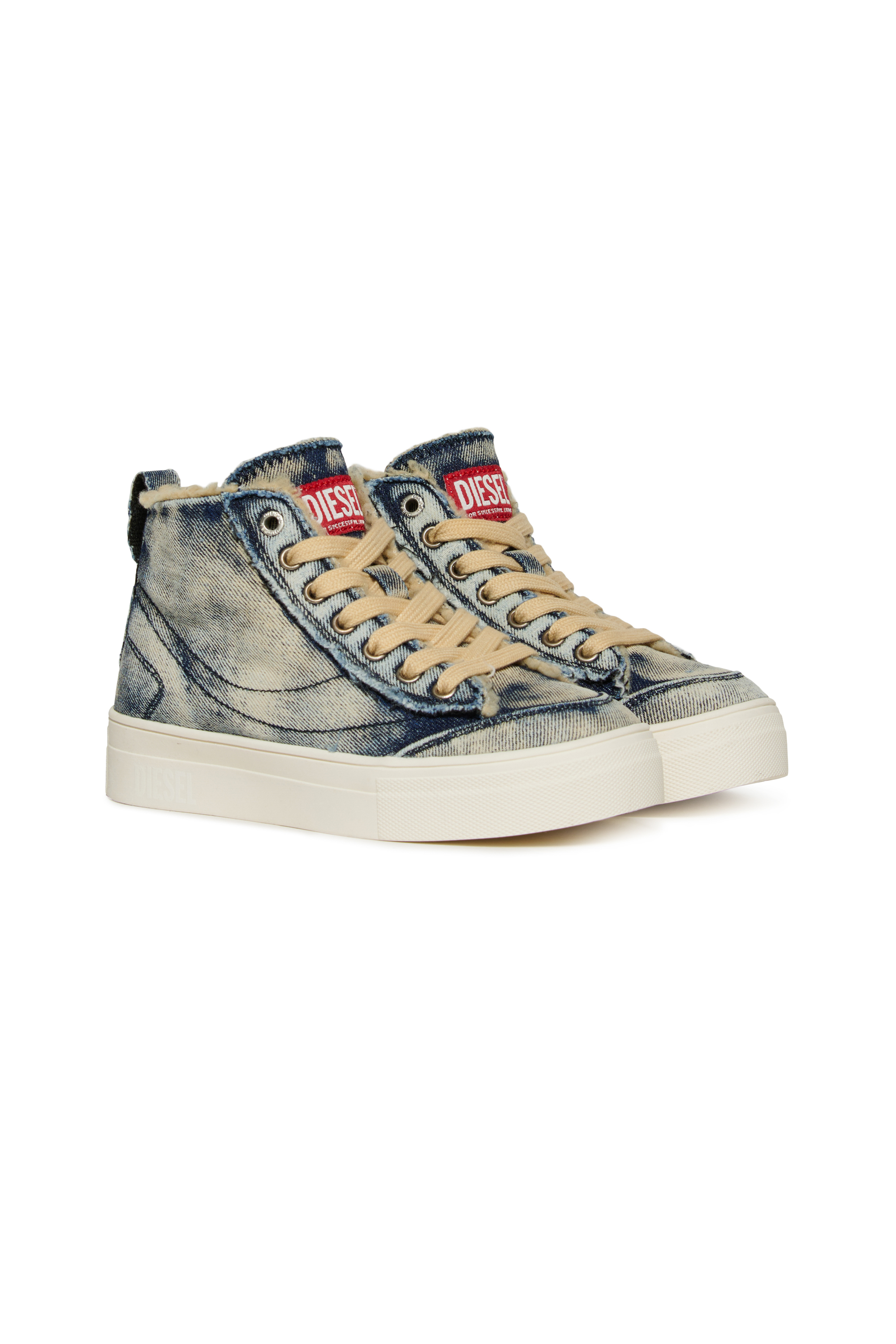 Diesel - S-VANEELA MC, Unisex's S-VANEELA MC cotton sneakers with logo in Blue Jeans - 2