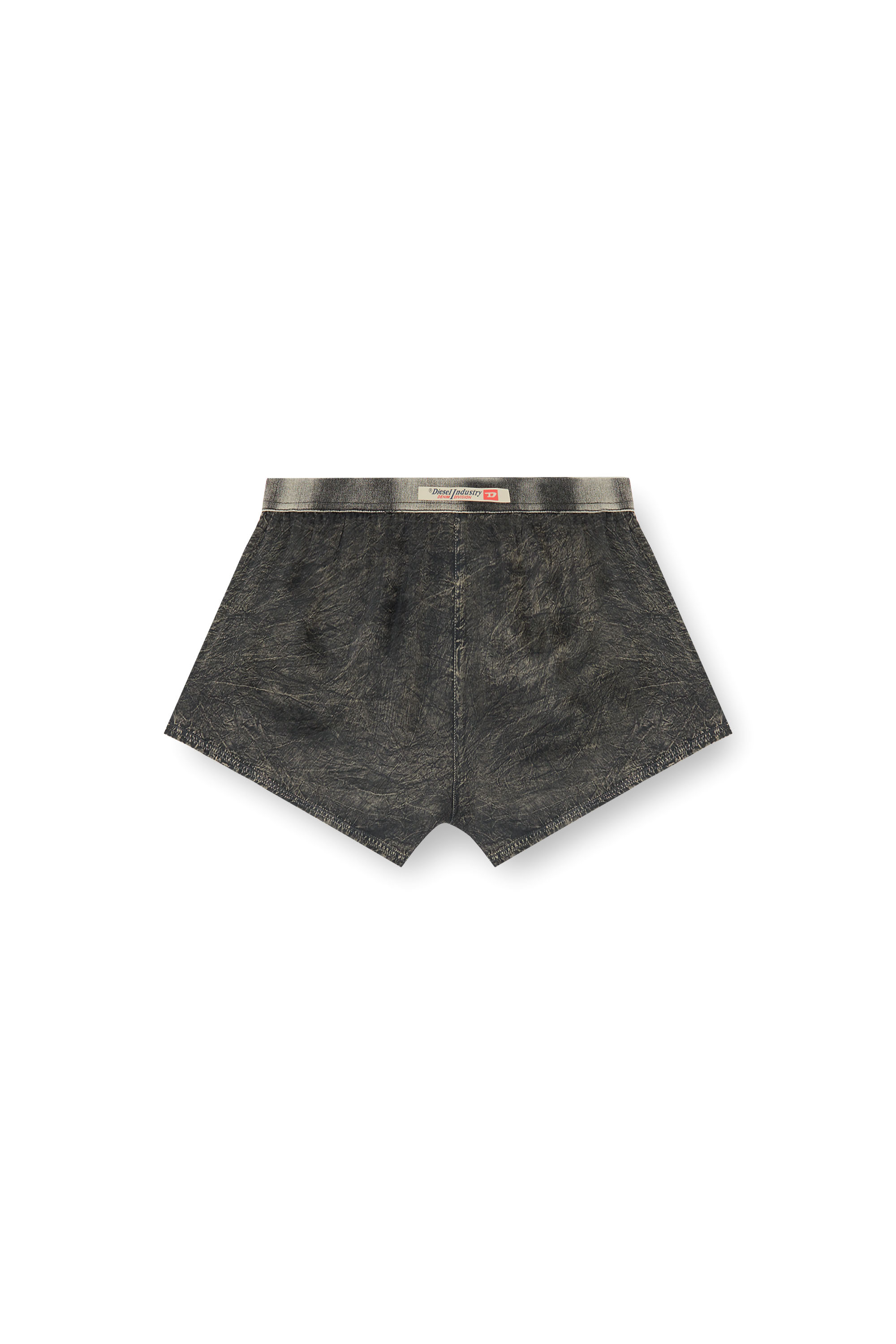 Diesel - SURYA-DNM, Woman's Short pants in treated fluid viscose in Dark grey - 3