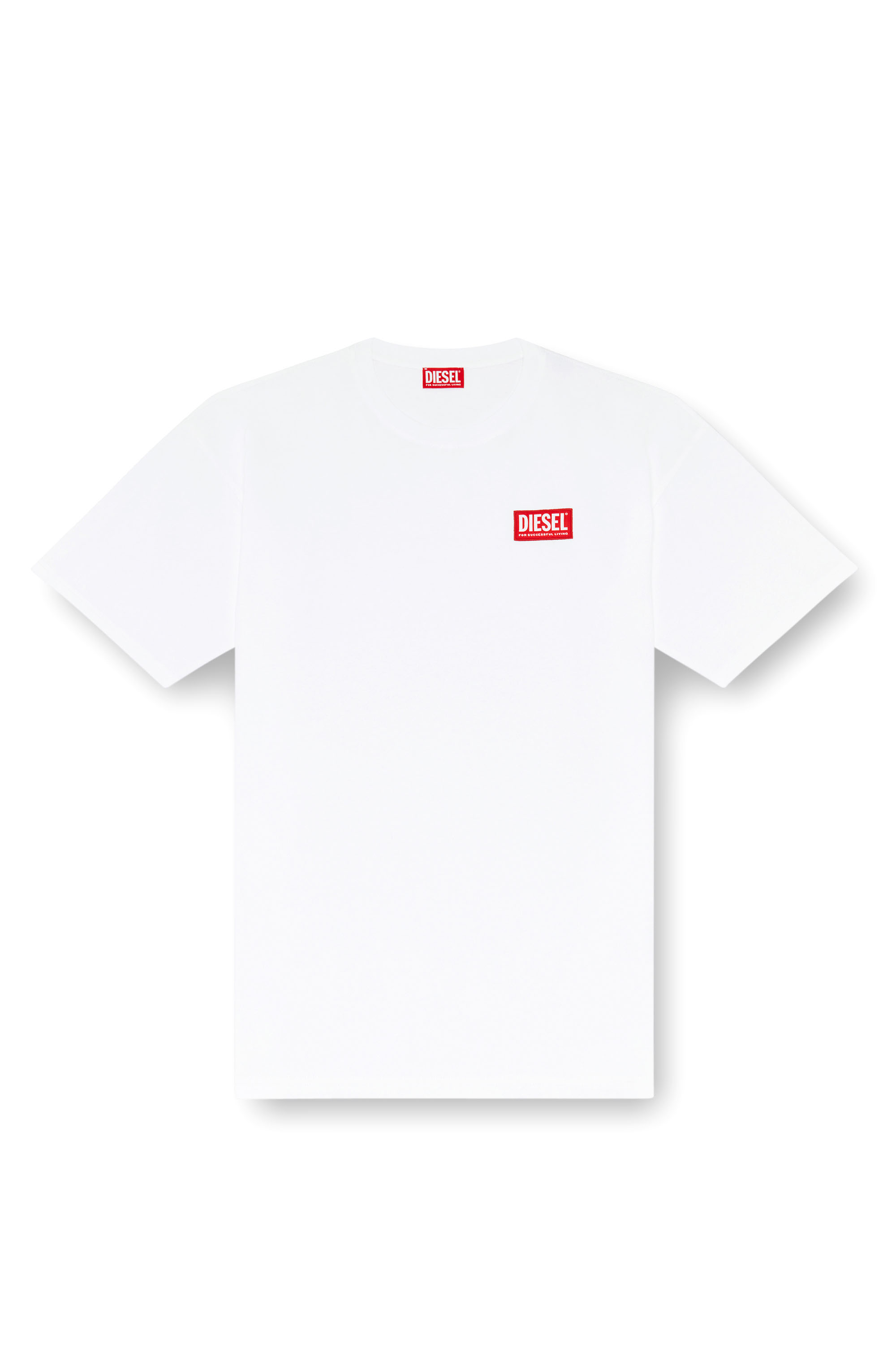 Diesel - T-BOXT-LAB, Man's T-shirt with jacquard logo patch in White - 3