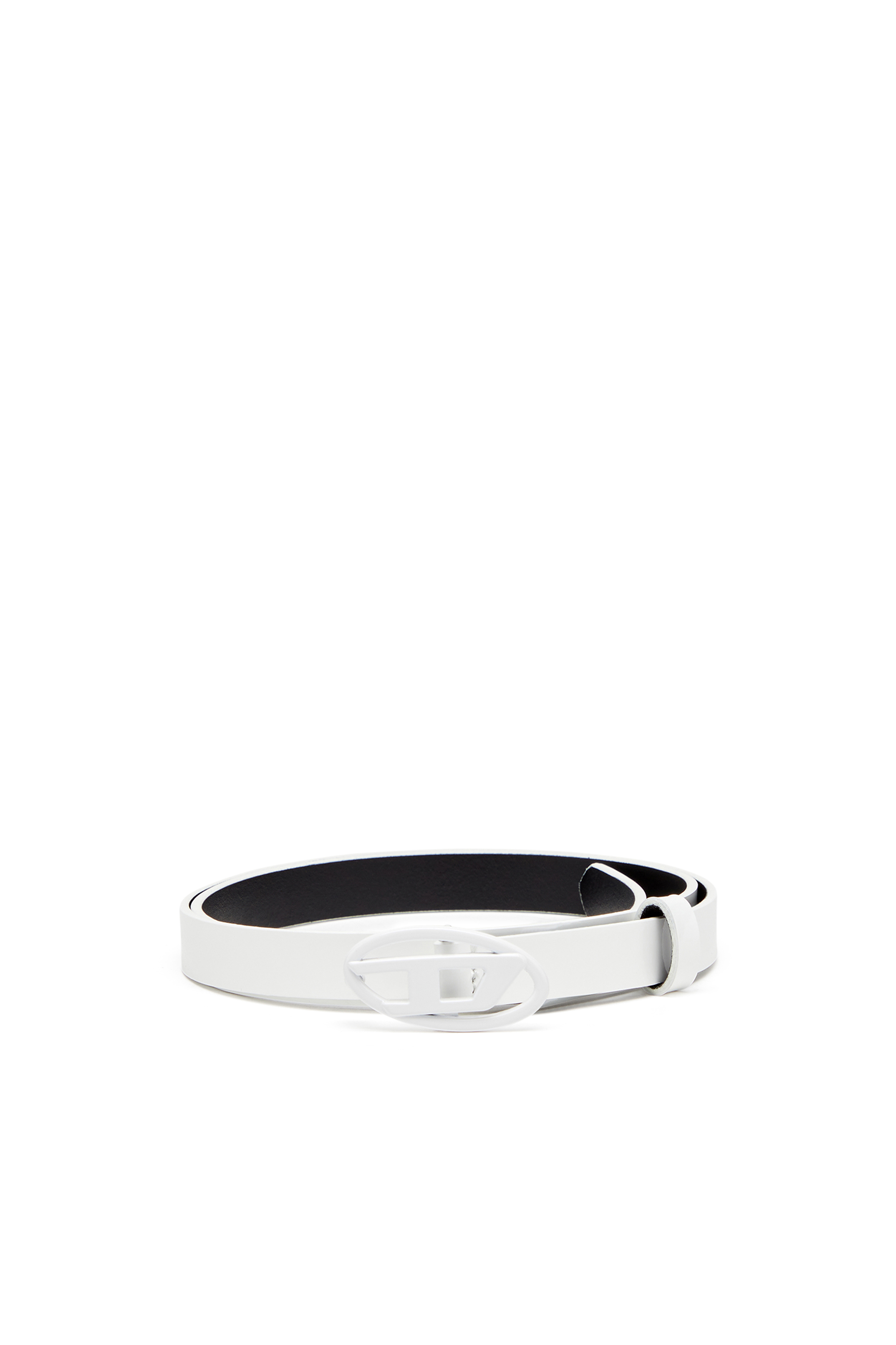 Diesel - B-PLAY 15, Woman's Slim belt in glossy leather in White - 1