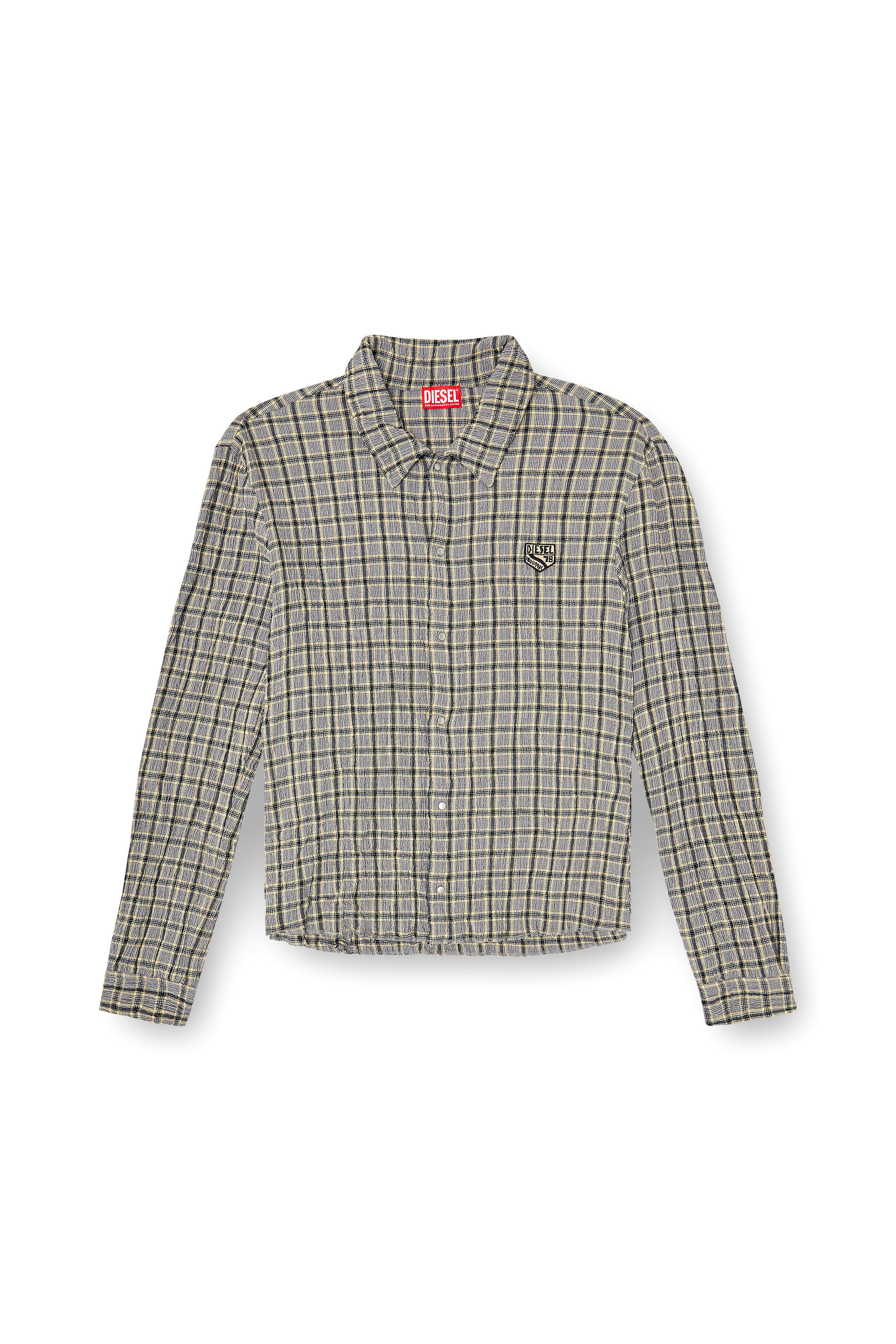 Diesel - S-SEERK, Man's Check shirt with seersucker effect in null - 2