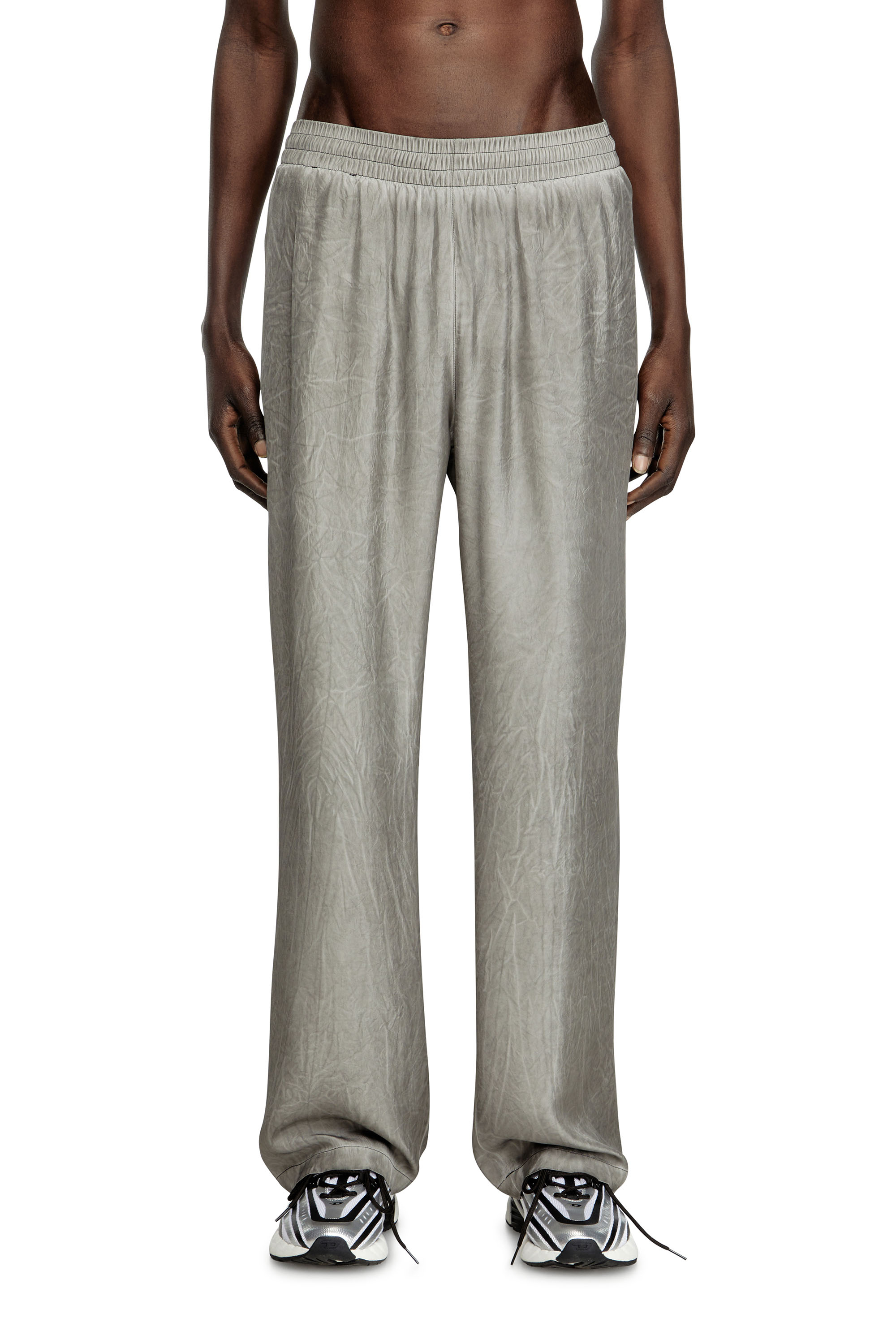 Diesel - P-LEON, Unisex's Fluid crinkled track pants in Grey - 3