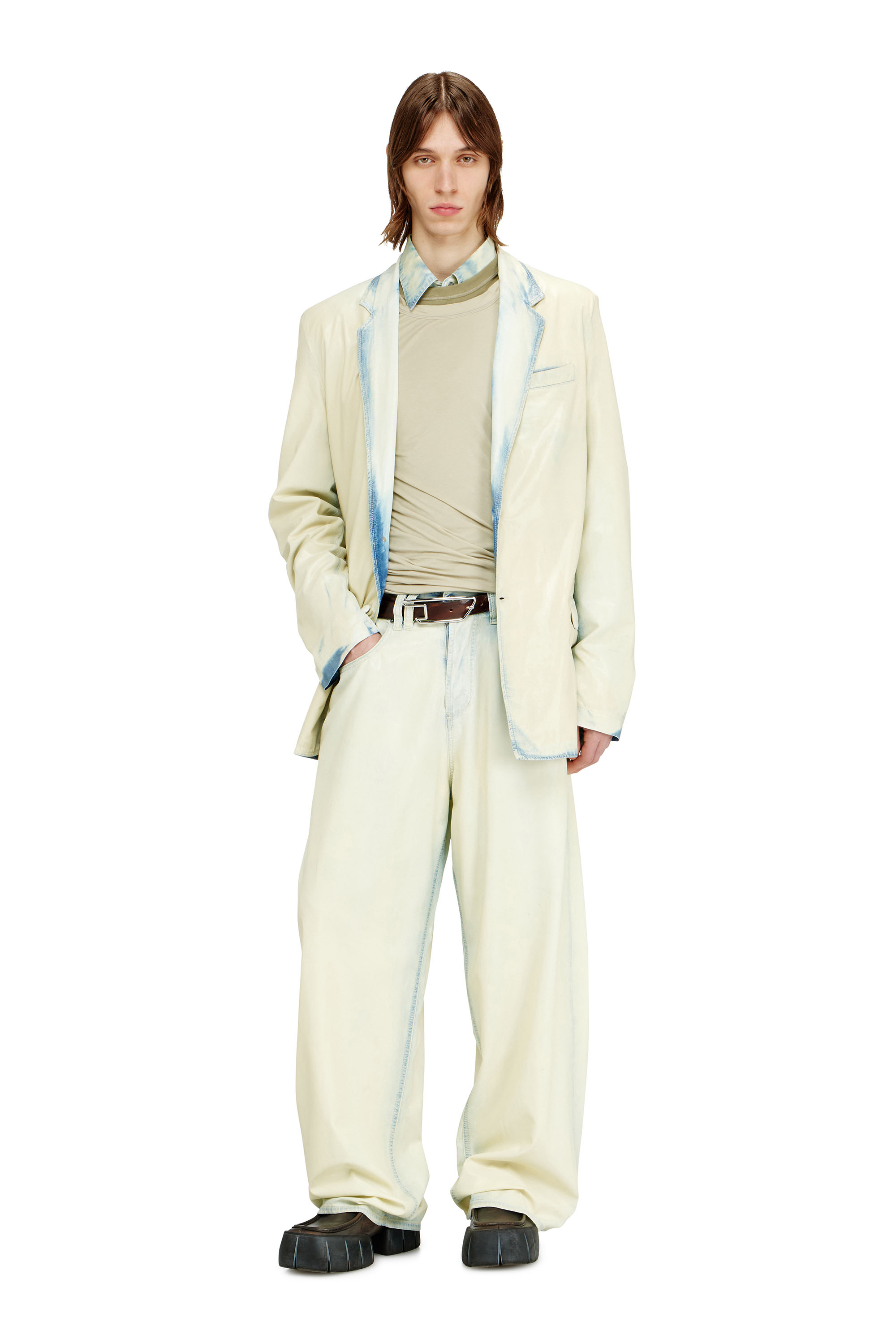 Diesel - D-NIVALE-FSI, Man's Blazer in fluid X-Ray bleach denim in null - 2