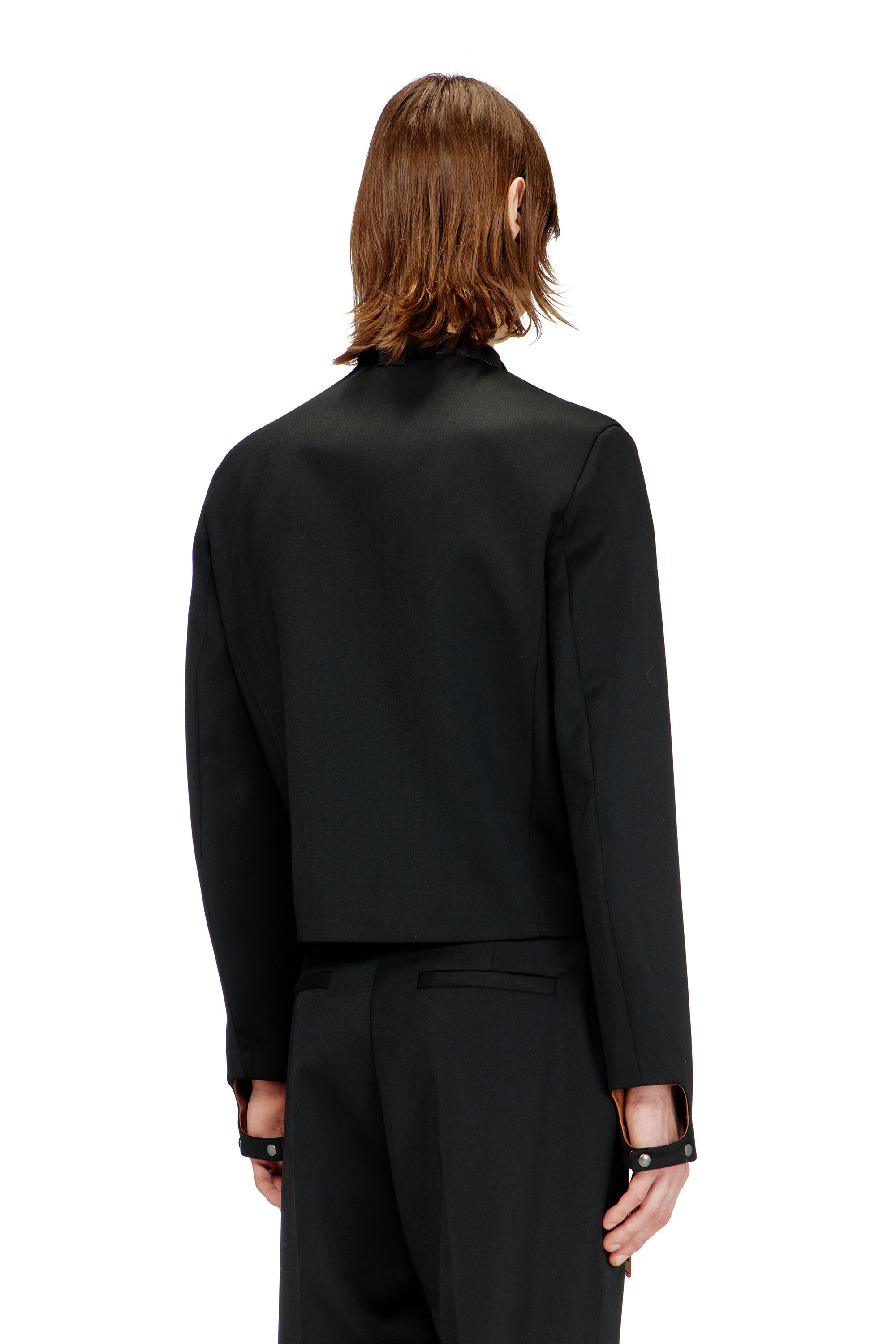 Diesel - J-NURIEL-A, Man's Tailored jacket with biker neck strap in null - 4